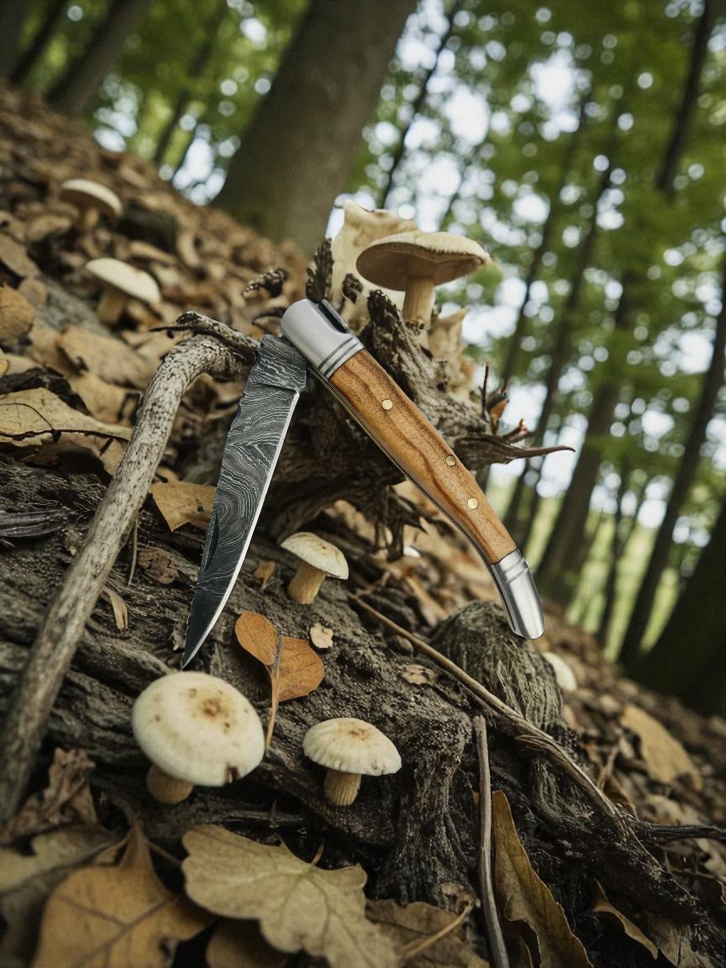 A160 Handmade Laguiole Petit - Damascus Steel & Olive Wood