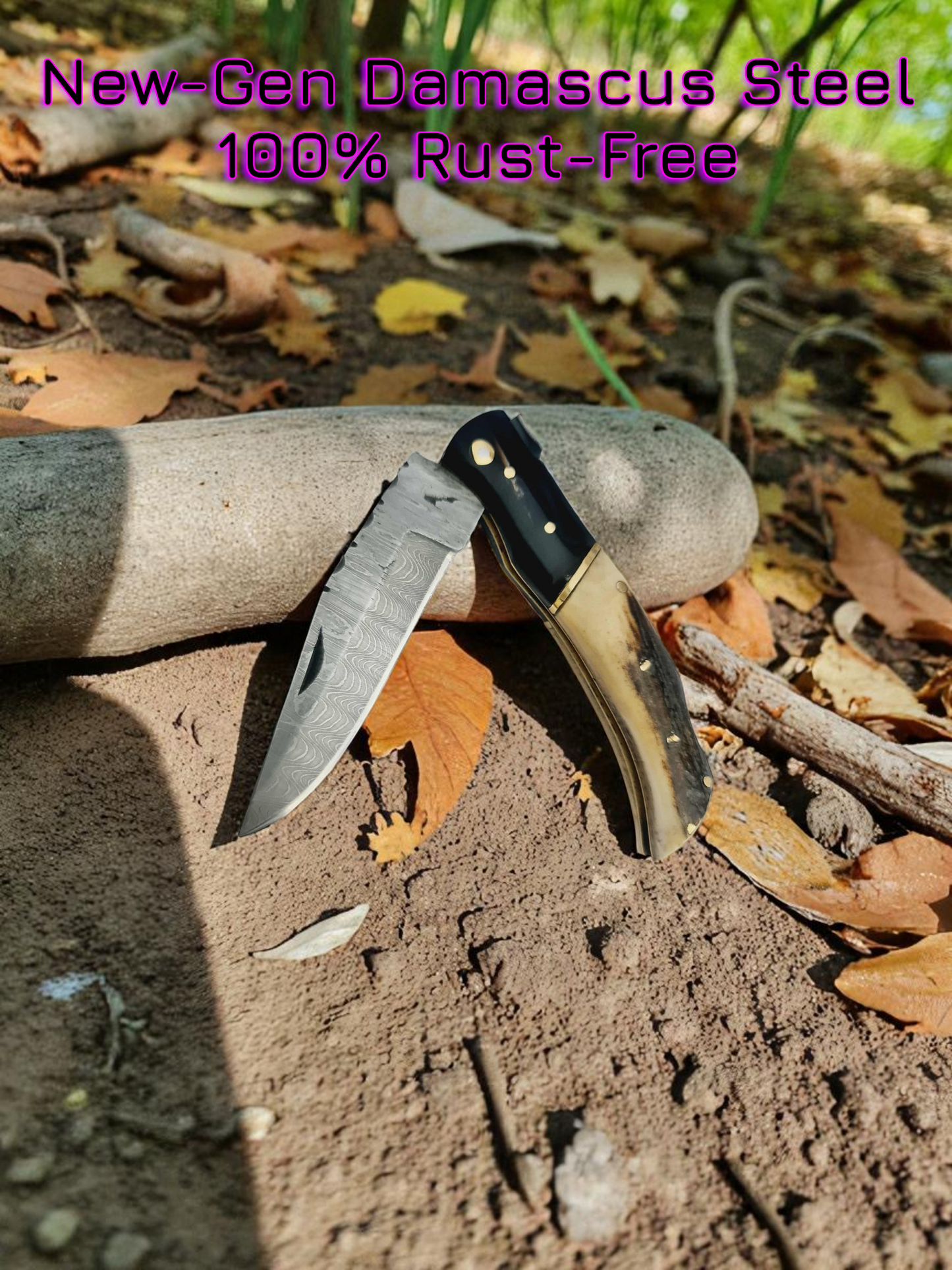 A163 Handmade Laguiole Élite - New-Gen Damascus Steel - Buffalo Horn & Red Deer Antler