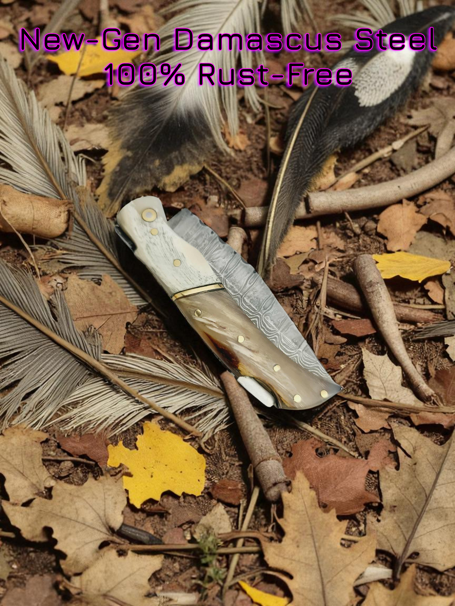 A165 Handmade Laguiole Élite - New-Gen Damascus Steel & African Buffalo Horn with Highlights