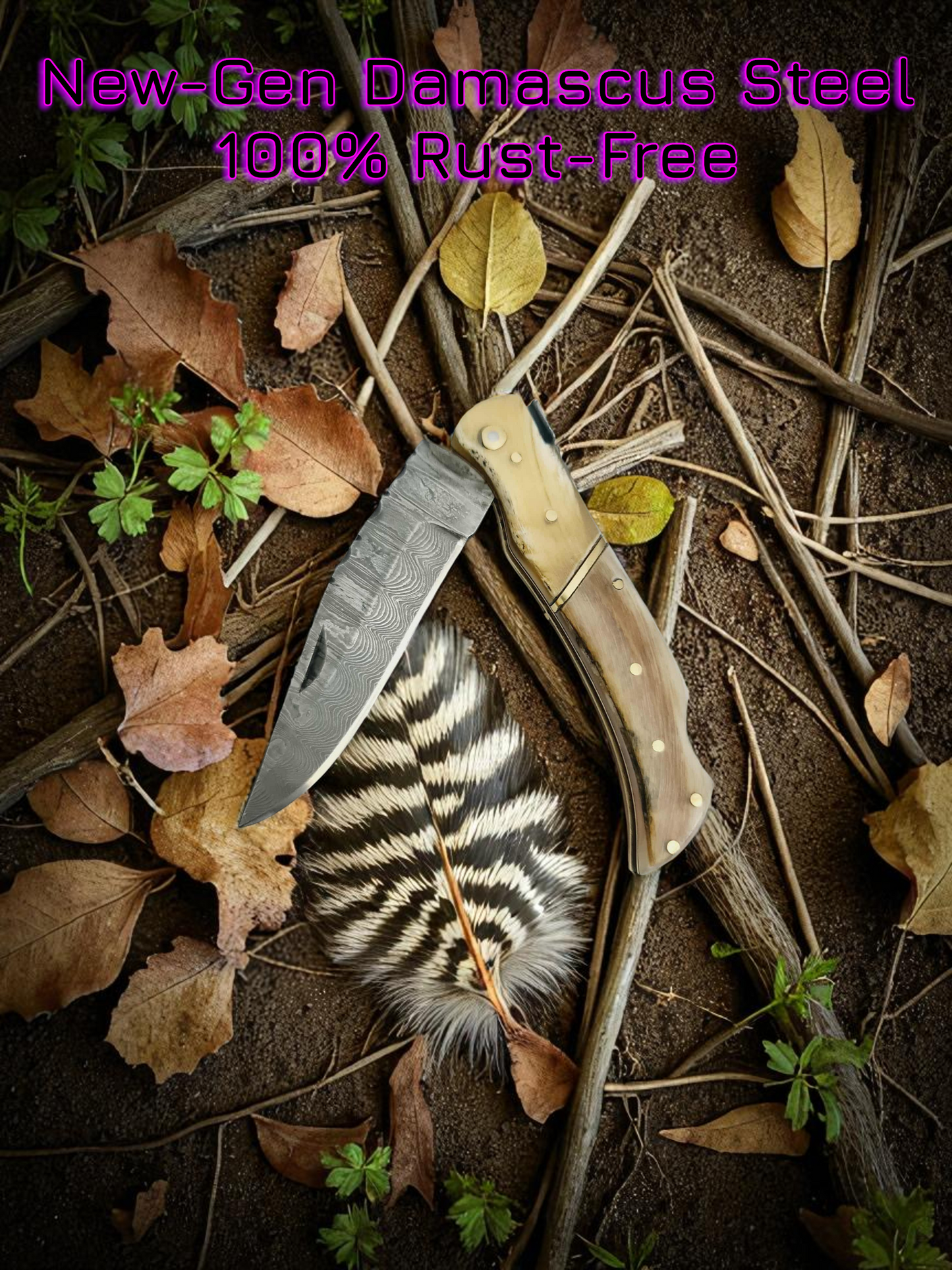 A165 Handmade Laguiole Élite - New-Gen Damascus Steel & African Buffalo Horn with Highlights