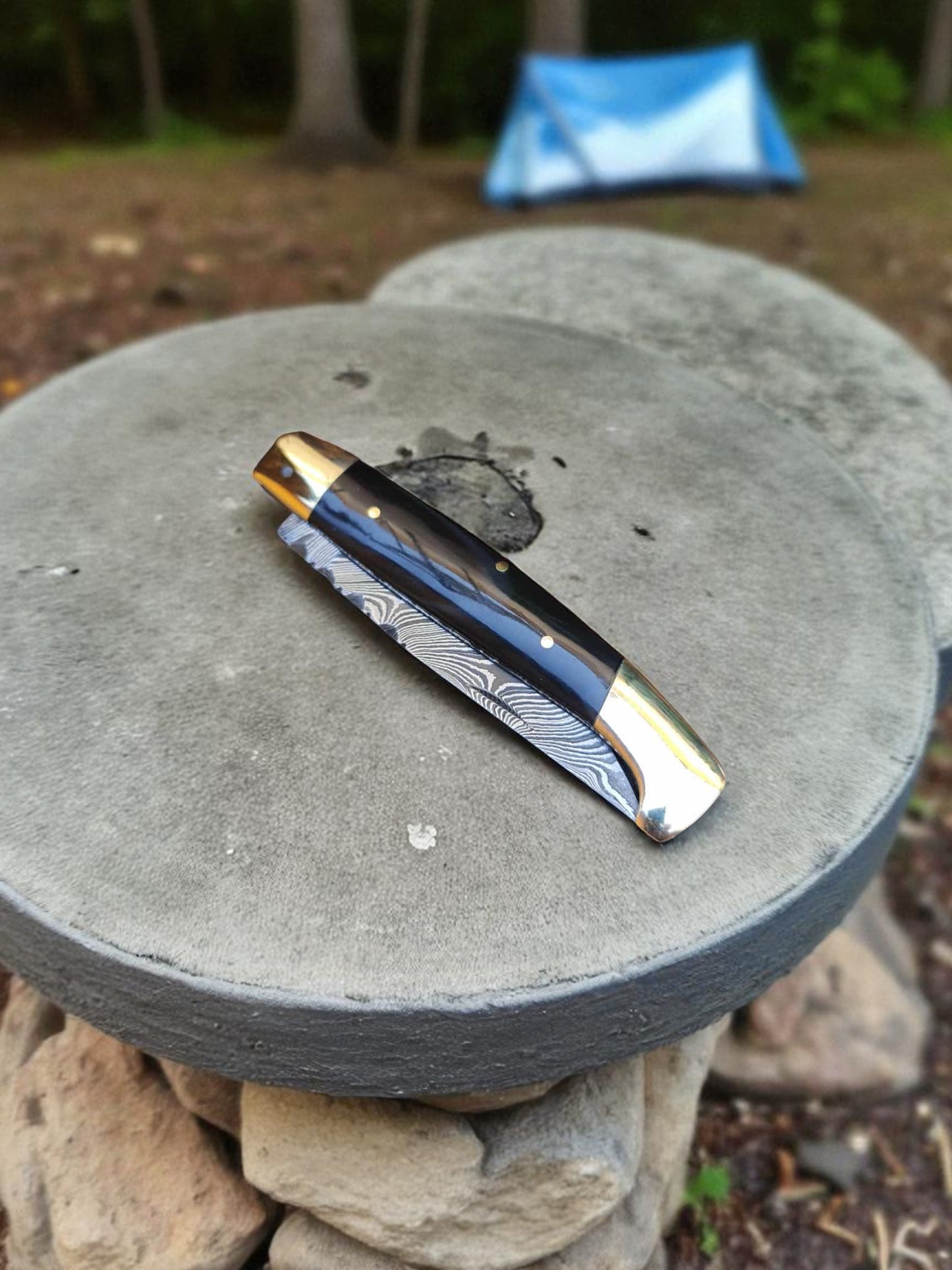 B136 Handmade Resolza Pattadese - Damascus Steel & Buffalo Horn