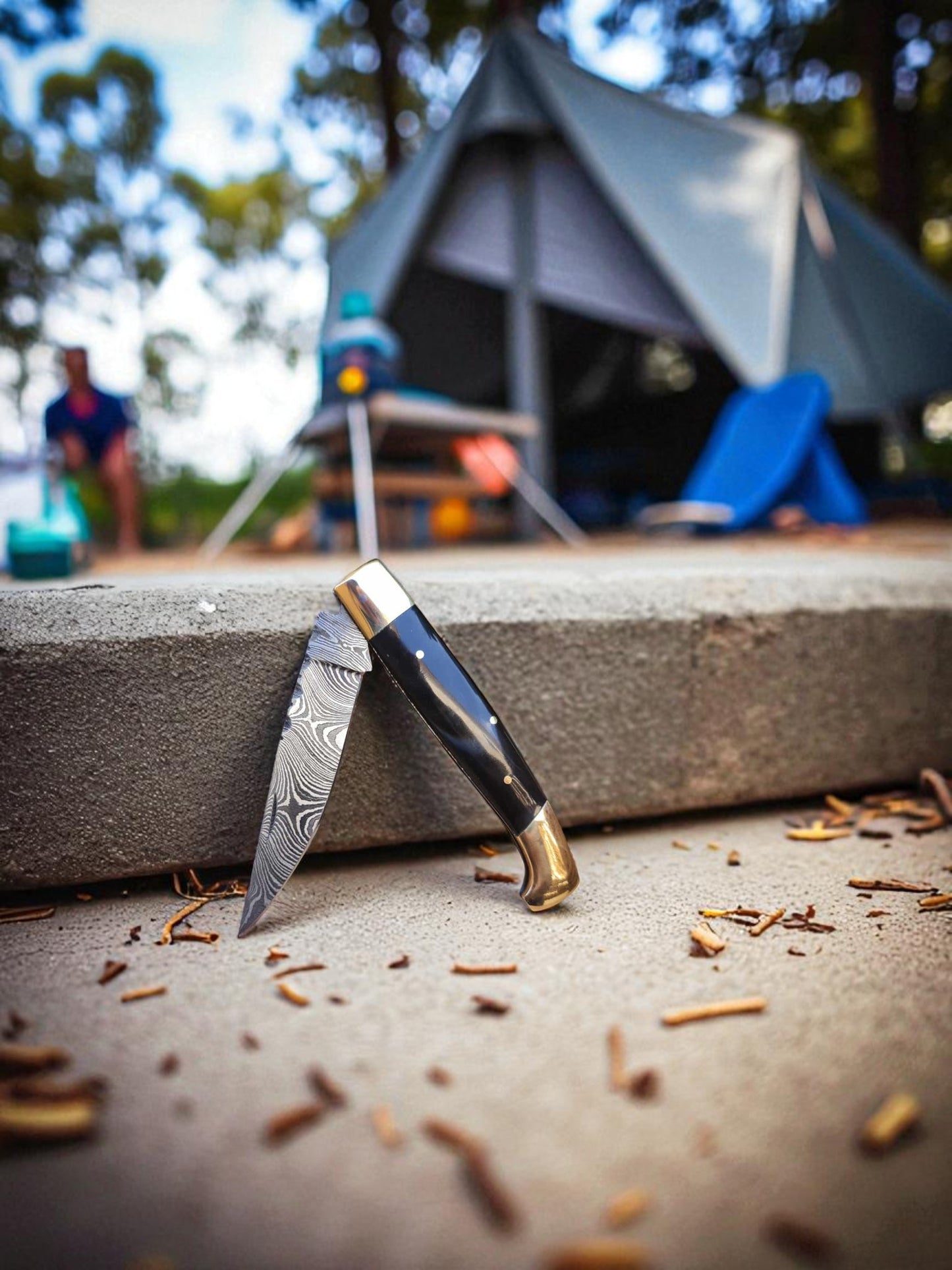 B136 Handmade Resolza Pattadese - Damascus Steel & Buffalo Horn