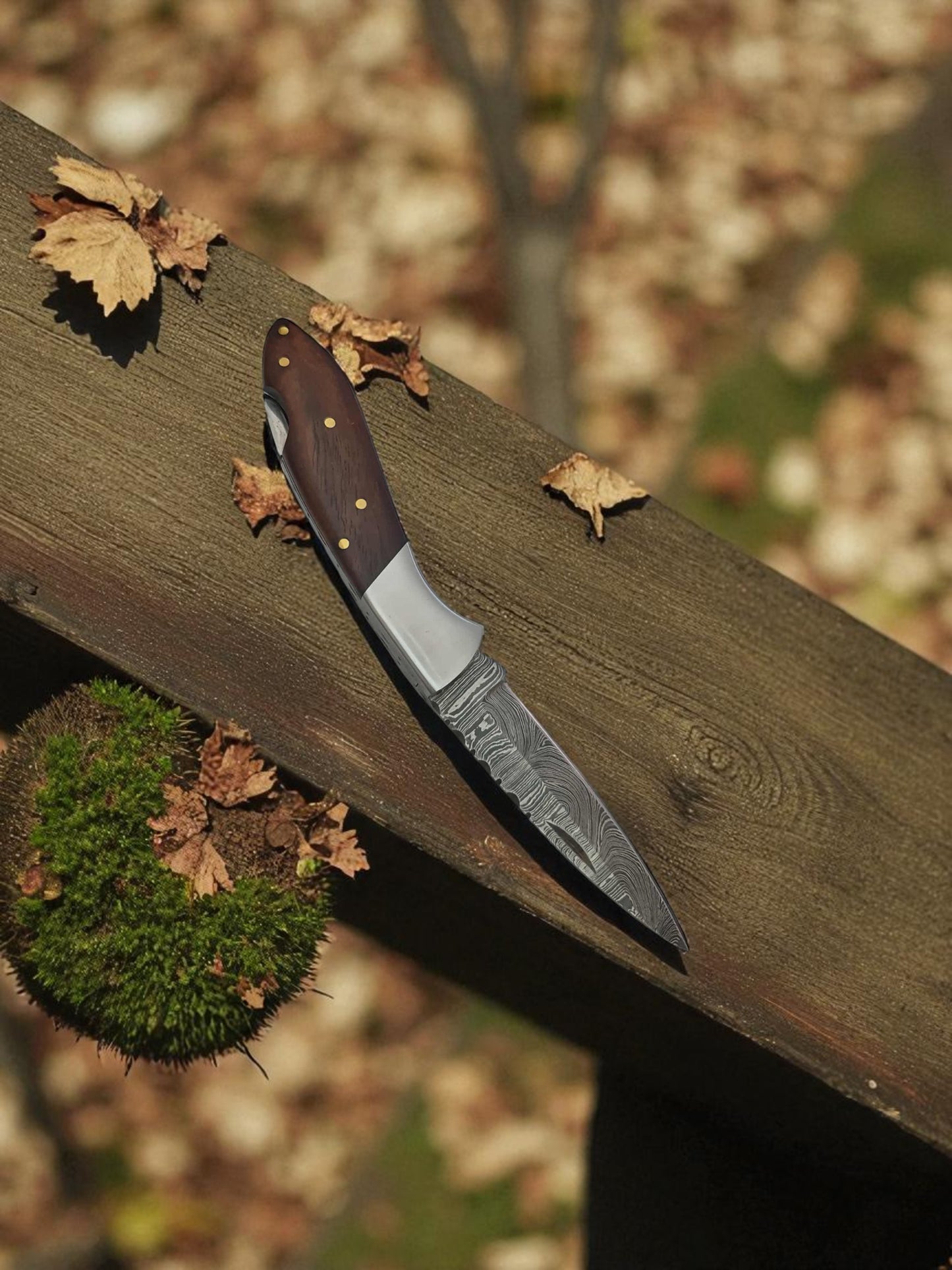 B154 Handmade Pocket Knife – Damascus Steel & Rosewood