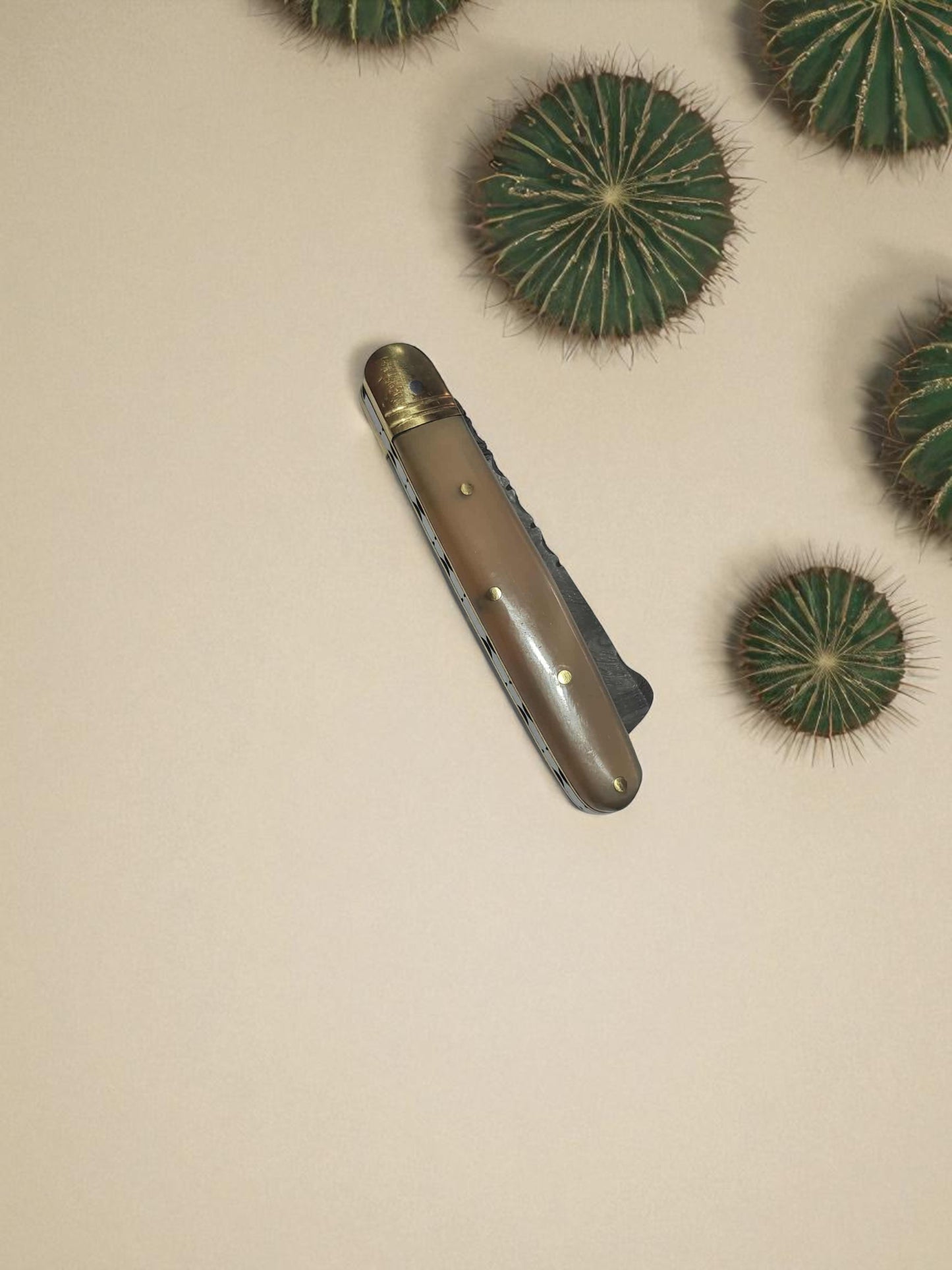 B160 Handmade Sheepsfoot - Damascus Steel & Ram Horn