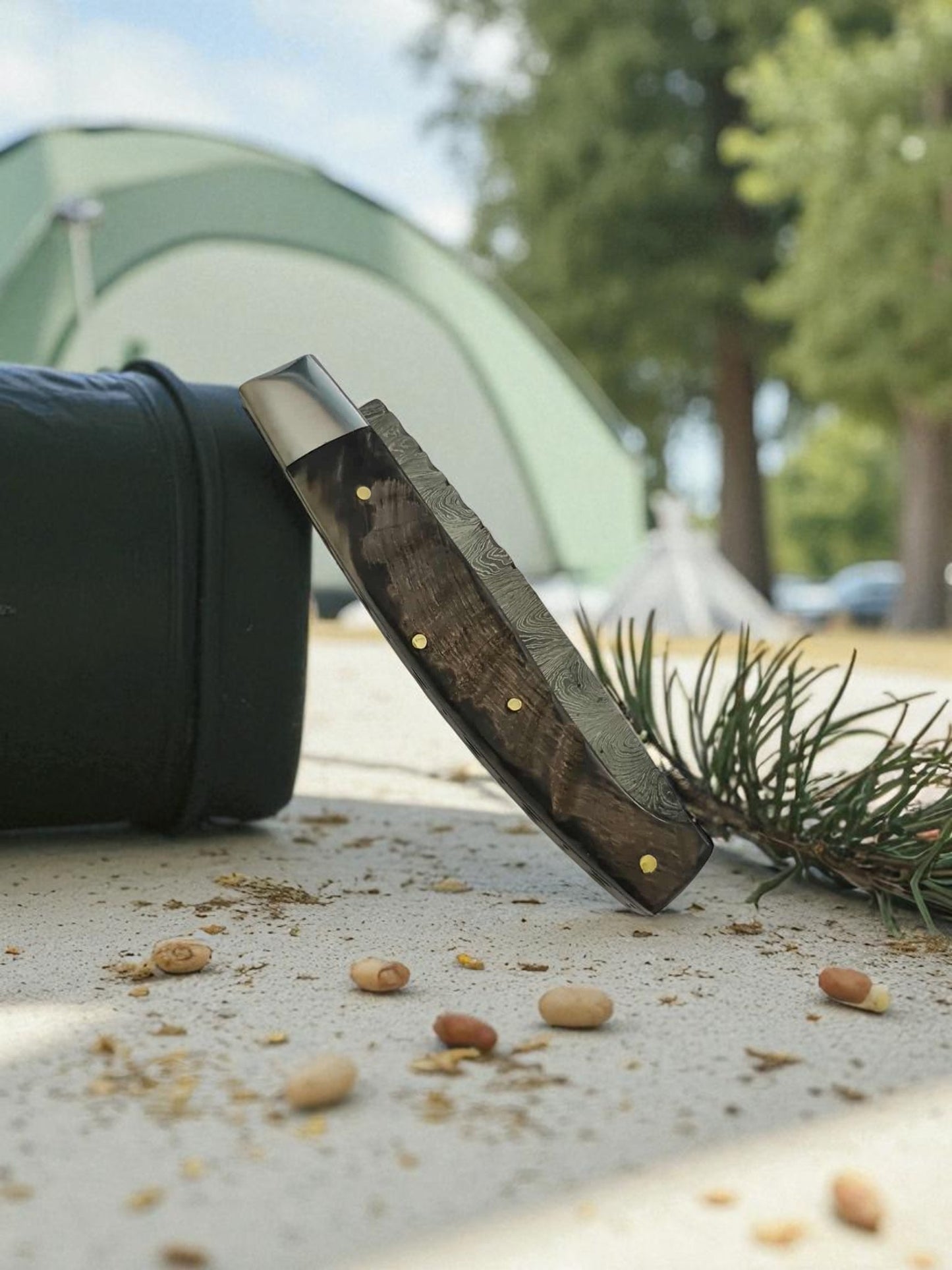 B163 Handmade Resolza Pattadese - Damascus Steel & Ram Horn