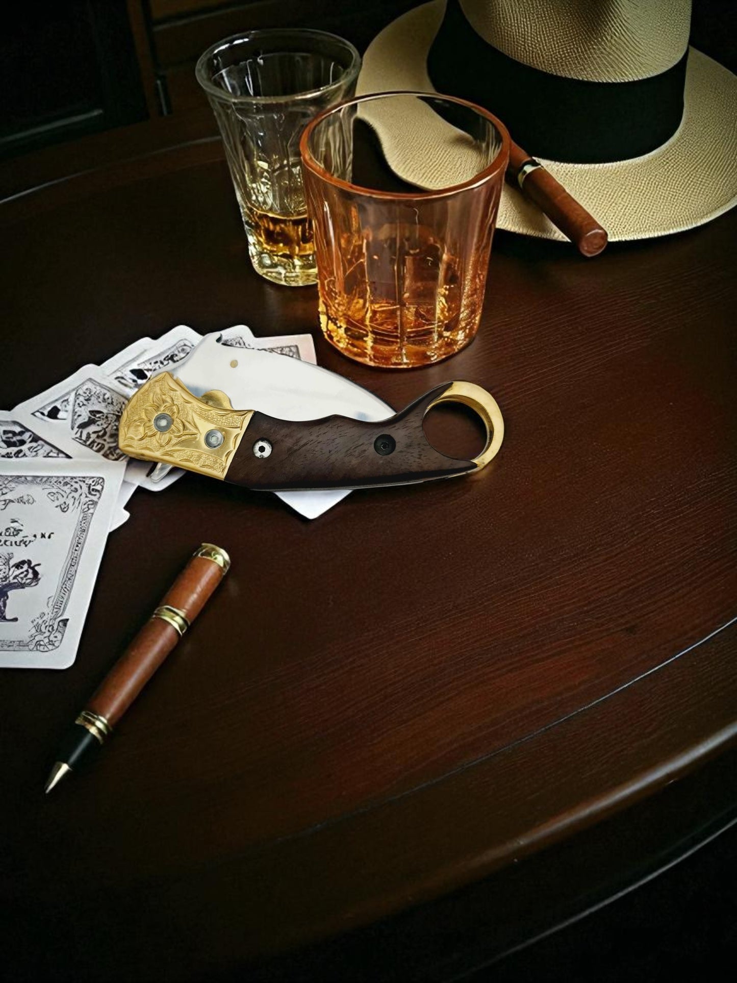 S111 Handmade Karambit - 440 Stainless Steel & Walnut Wood