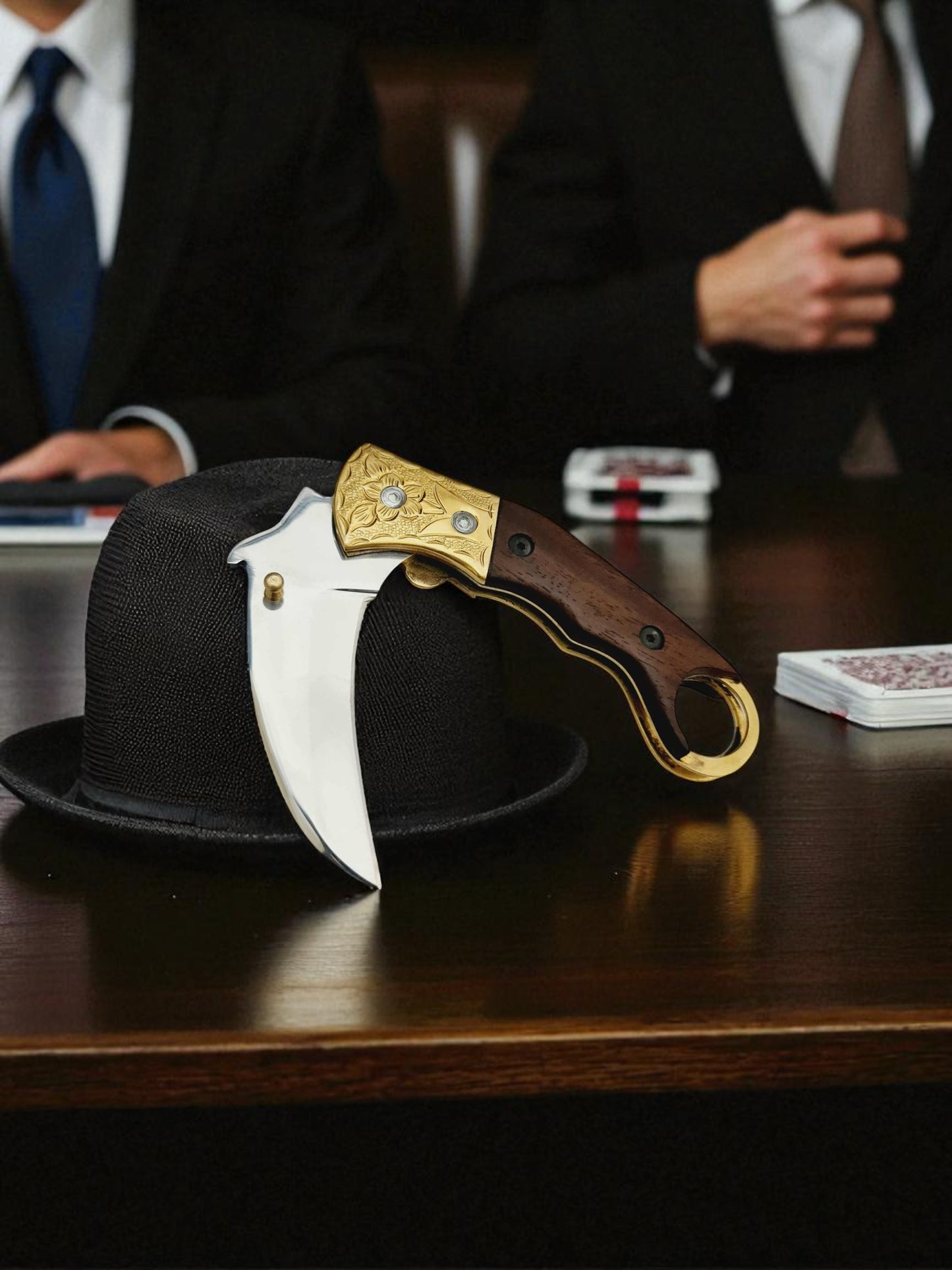 S111 Handmade Karambit - 440 Stainless Steel & Walnut Wood