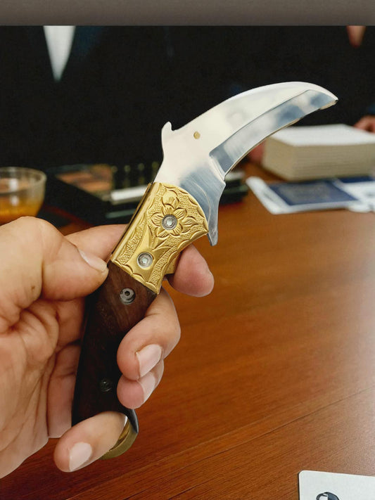 S111 Handmade Karambit - 440 Stainless Steel & Walnut Wood