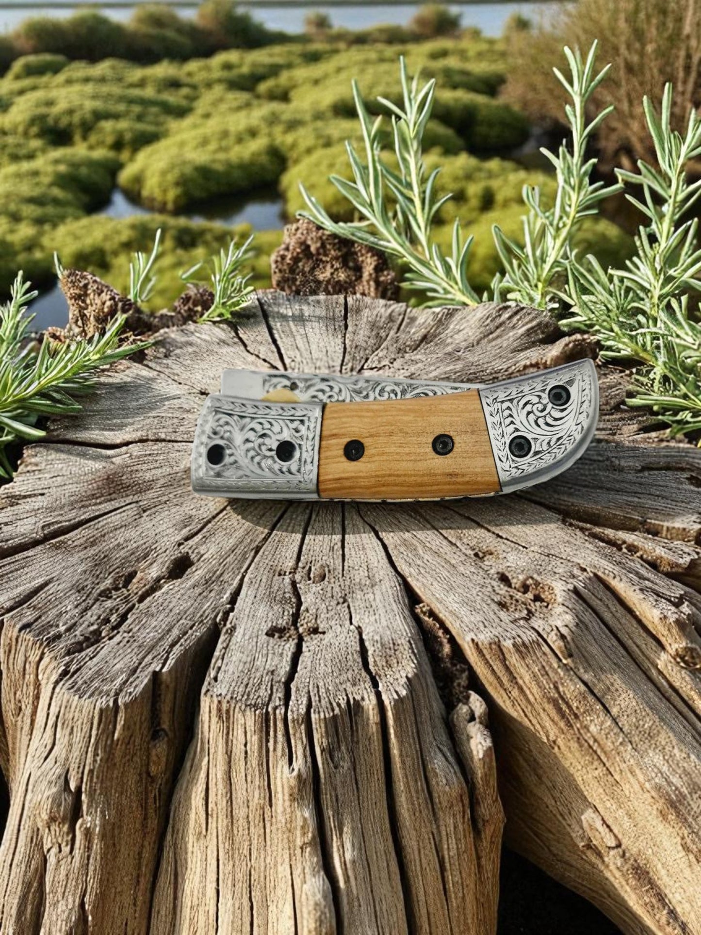 S123 Handmade Exclusive EDC - 420 Stainless Steel & Olive Wood