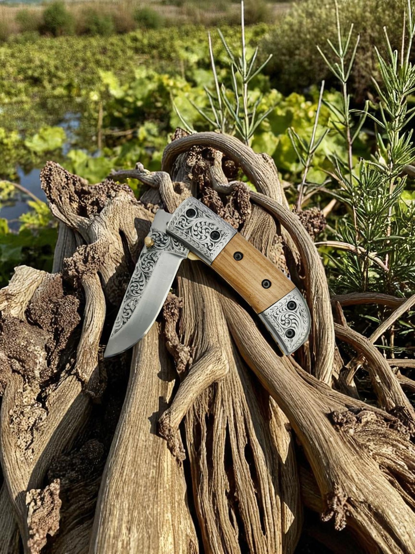 S123 Handmade Exclusive EDC - 420 Stainless Steel & Olive Wood