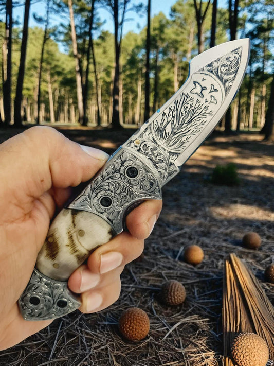 S125 Handmade Exclusive EDC - 420 Stainless Steel & Wild Mouflon Horn