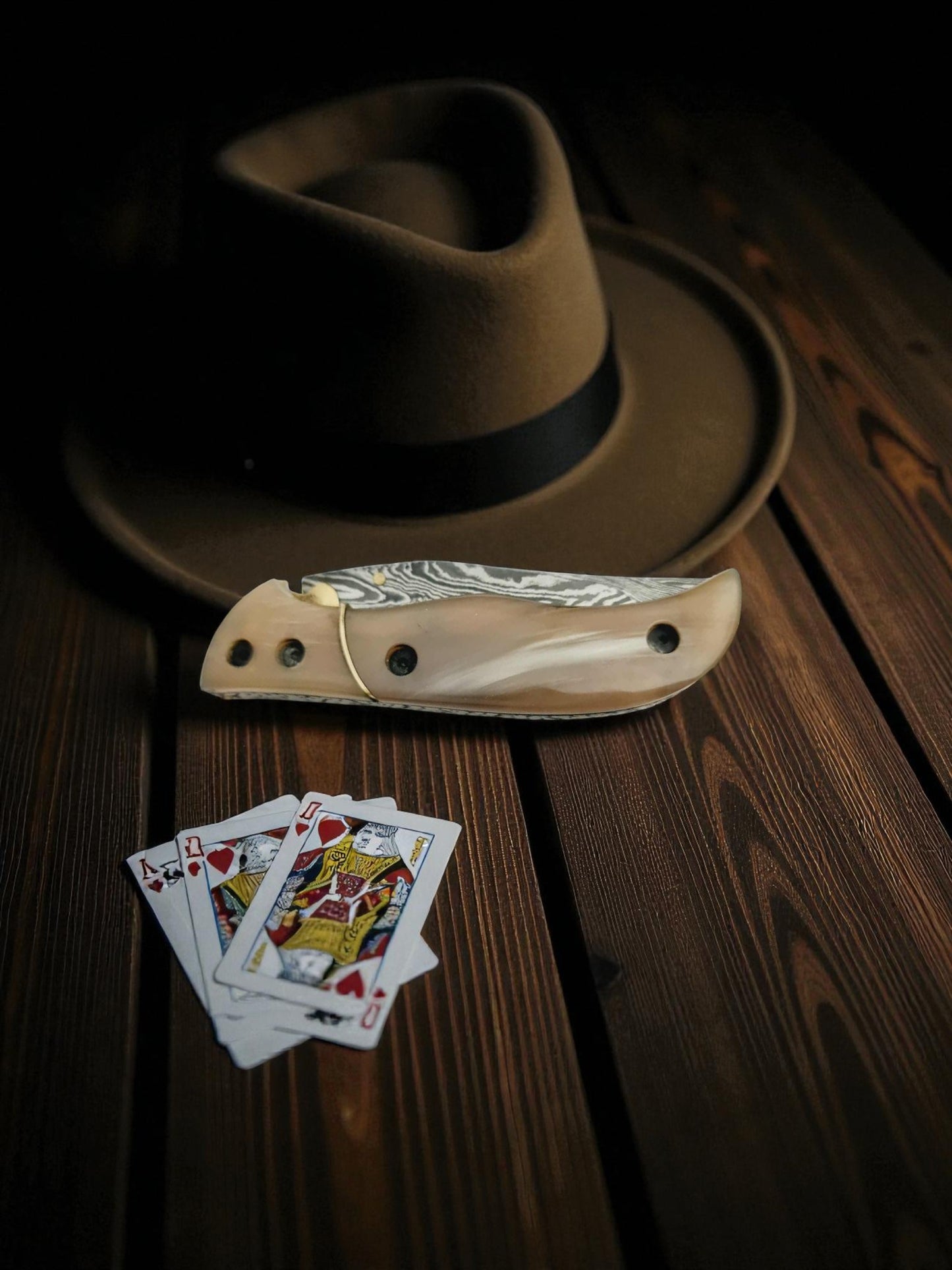 S171 Handmade Stalwart EDC - Damascus Steel & African Buffalo Horn