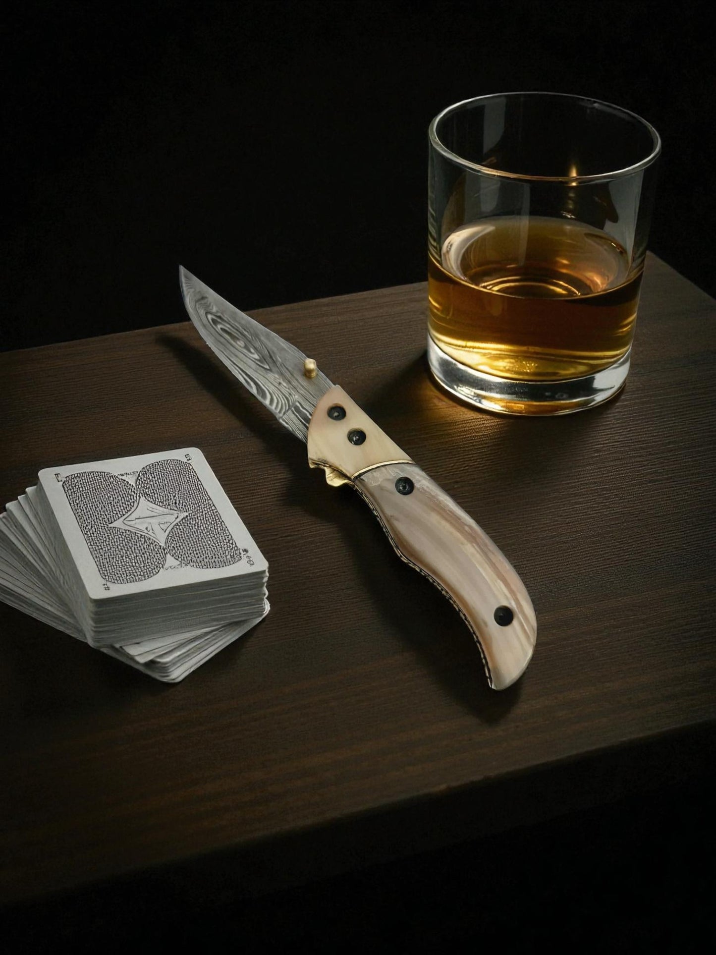 S171 Handmade Stalwart EDC - Damascus Steel & African Buffalo Horn