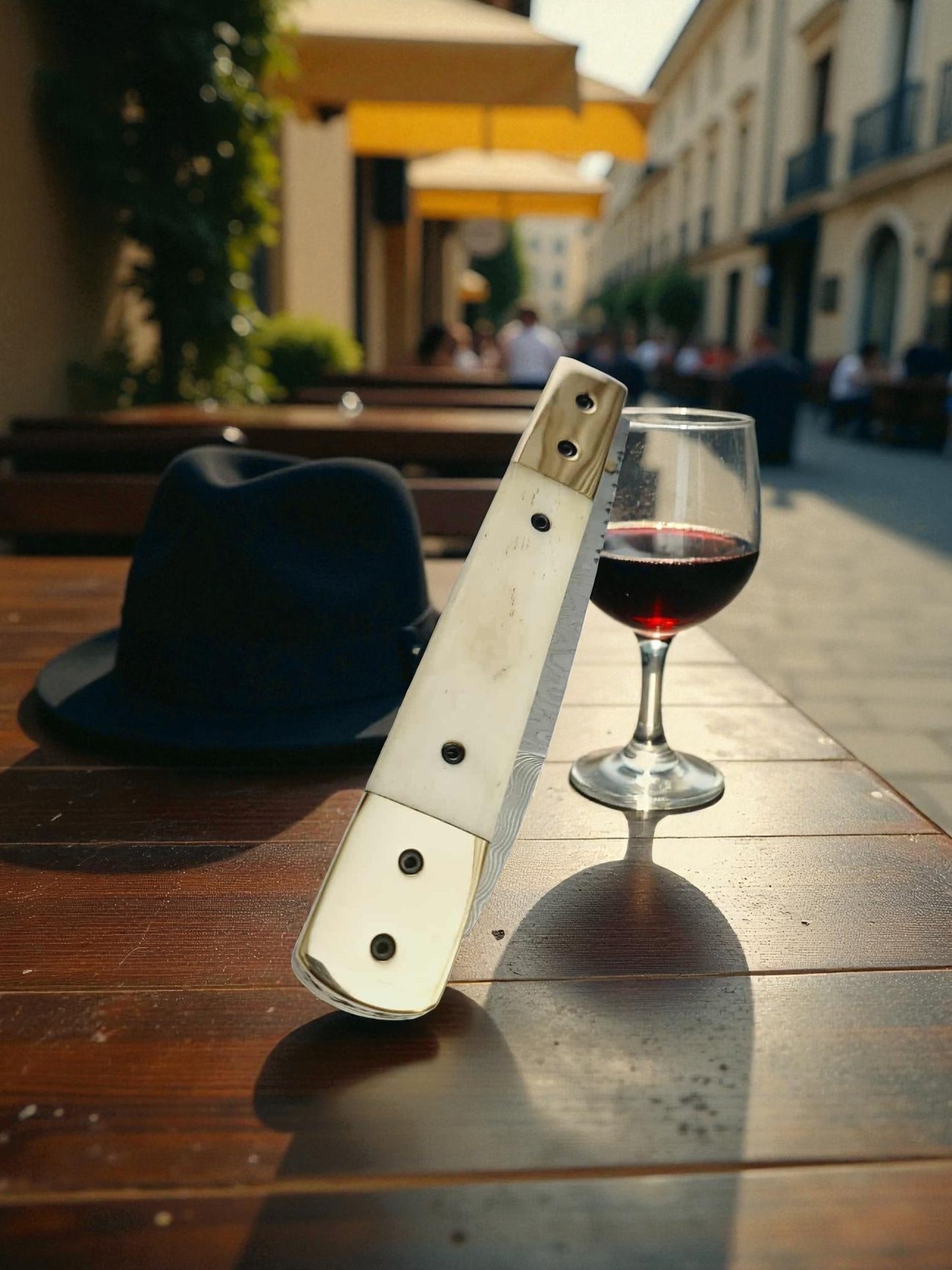 S172 Handmade Stiletto - New-Gen Damascus Steel (Rust Free) & Camel Bone