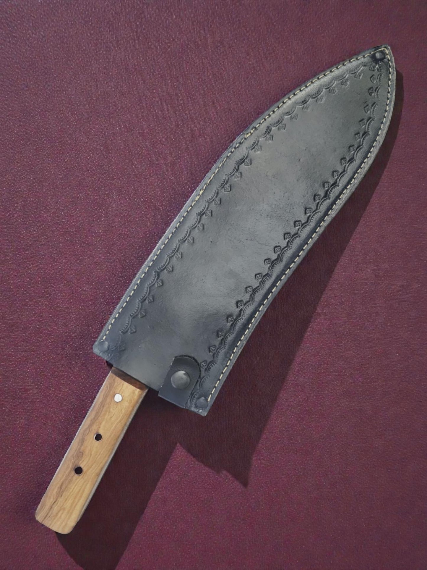 K003 - Χειροποίητη Traditional Ppala από Ανθρακούχο ατσάλι & Ξύλο ελιάς