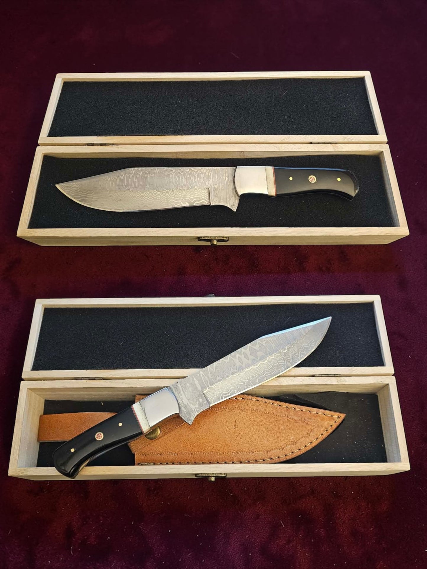 R024 Hybrid knife - Stainless Damascus - Horn & Bone