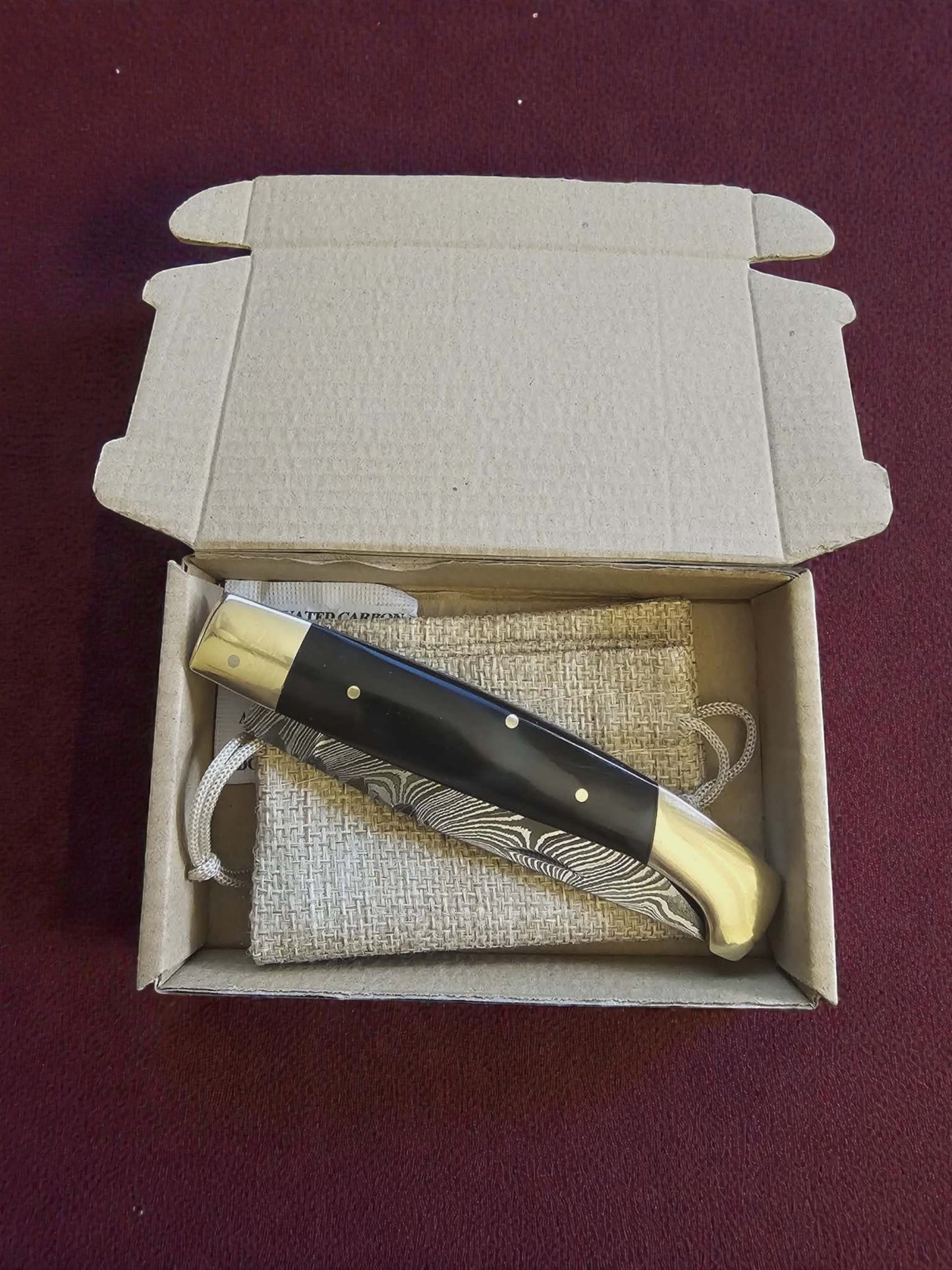 F028 - Χειροποίητο Resolza Pattadese από Δαμασκηνό Ατσάλι & Κέρατο βούβαλου