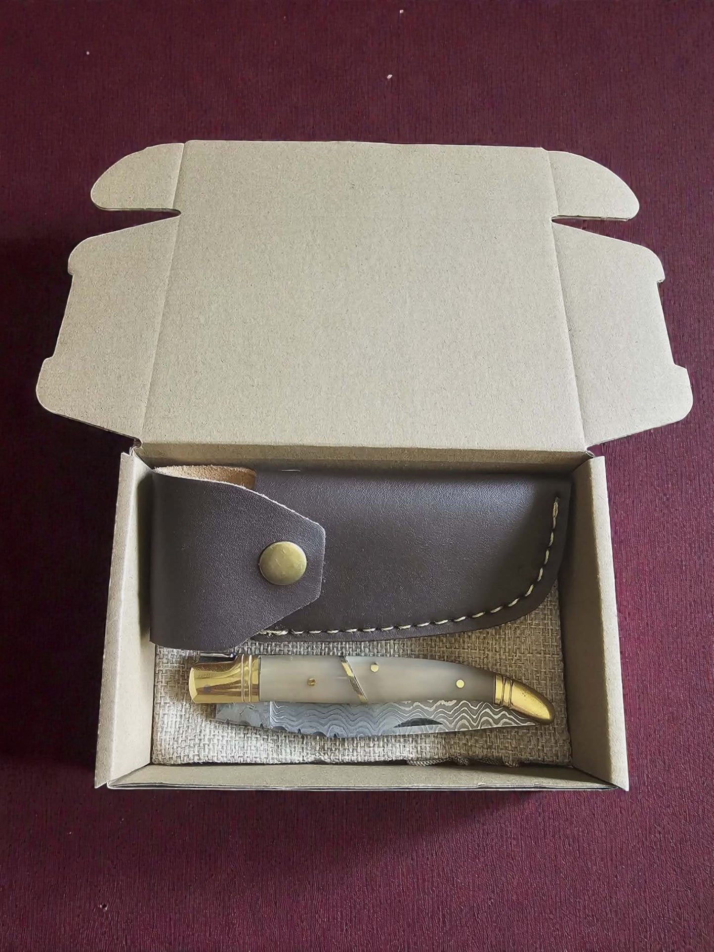 F032 - Χειροποίητο Laguiole Classique από Δαμασκηνό ατσάλι νέας γενιάς (ανοξείδωτο) & Αφρικανικό κέρατο βούβαλου