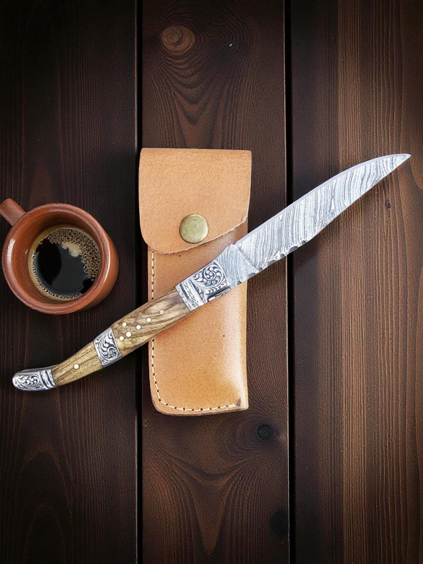 Z006 Affordable Leather Sheath for Small Folding & Laguiole Knives