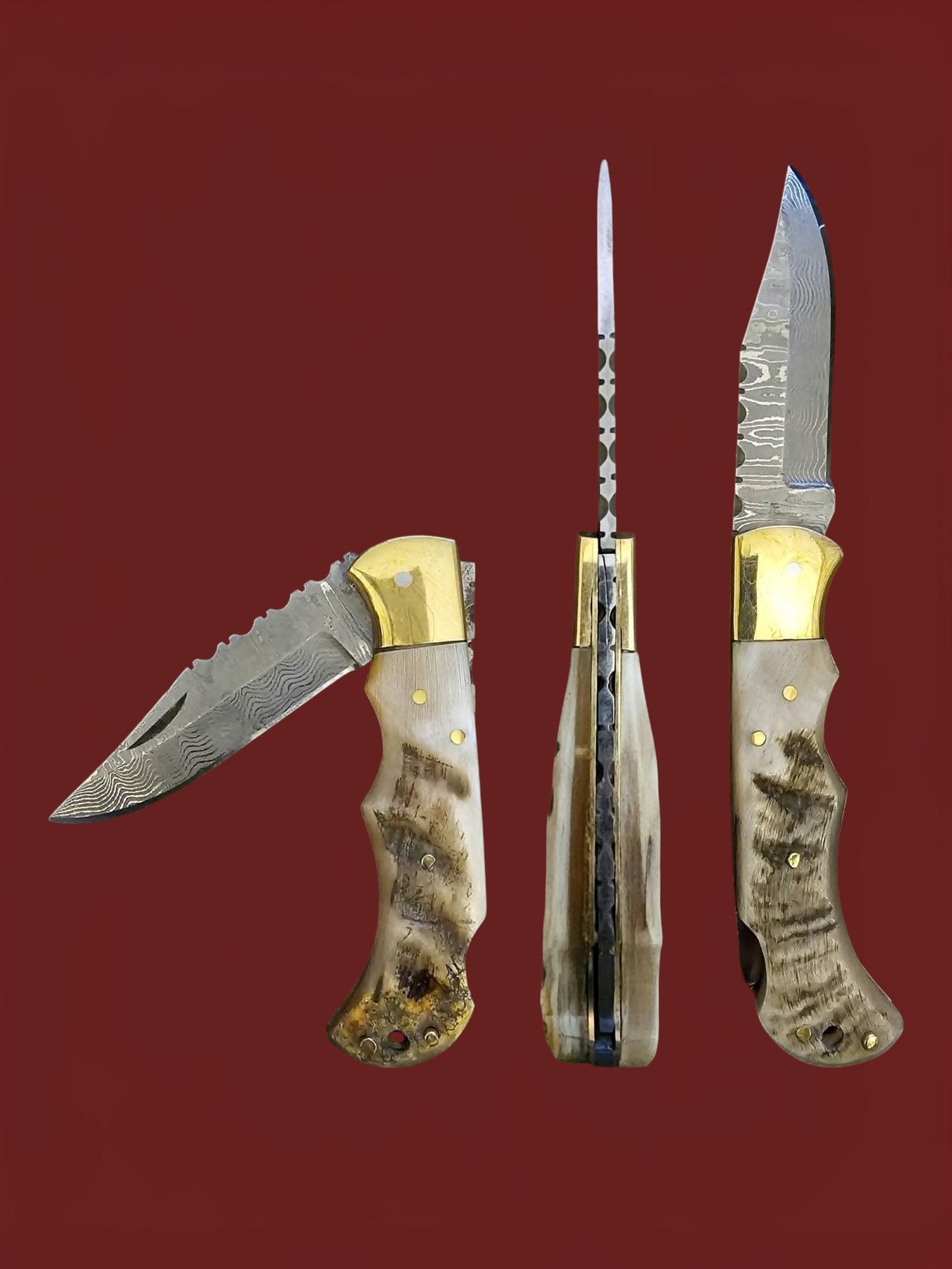 F075 - Tsiakkoui - Stainless Damascus & Horn
