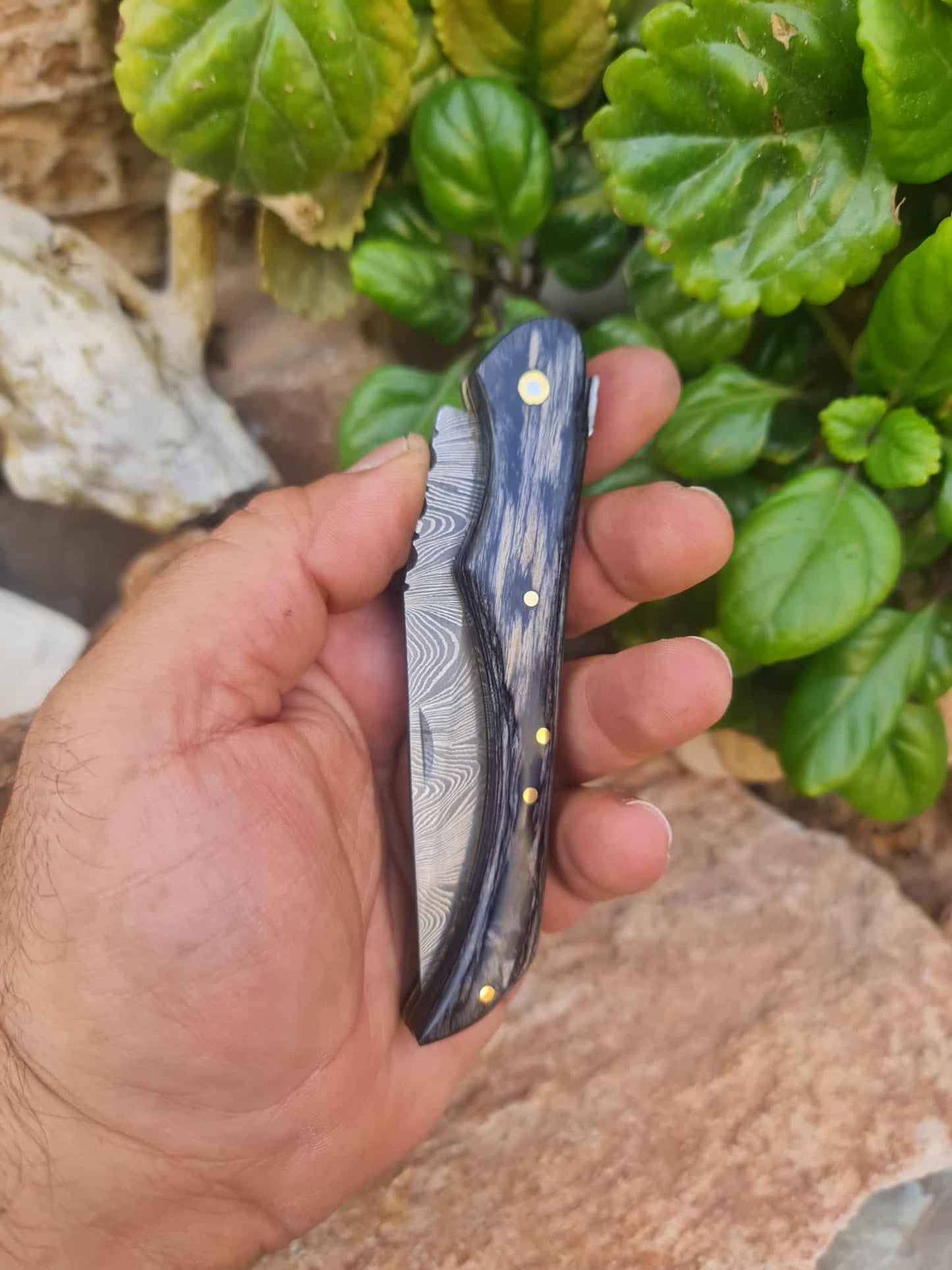 Handmade 22cm Laguiole with Damascus Steel & Stabilized wood
