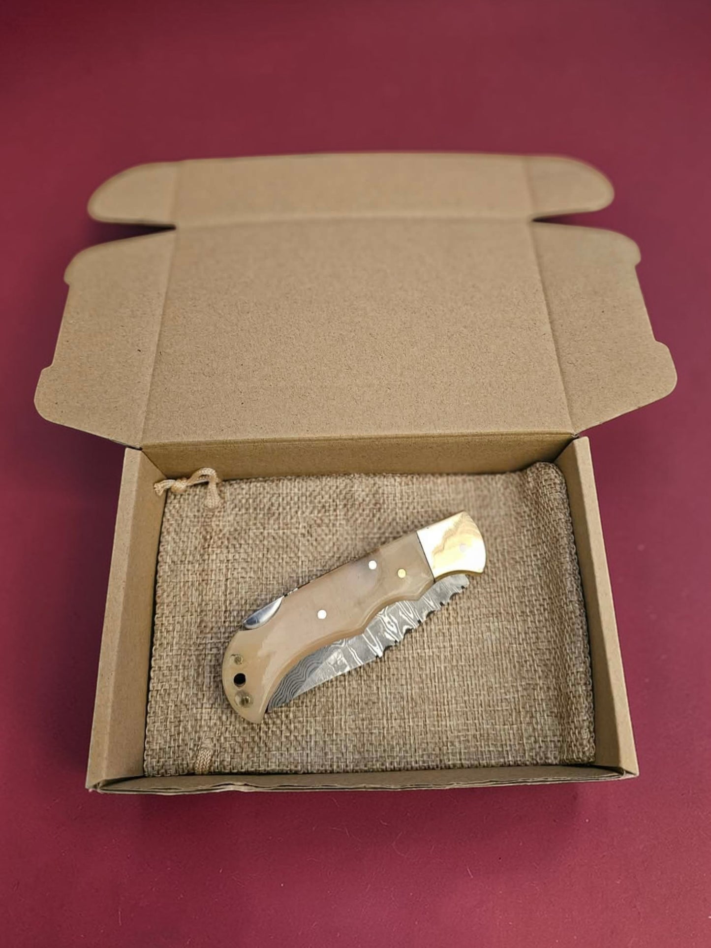 F074 - Tsiakkoui - Stainless Damascus & Horn