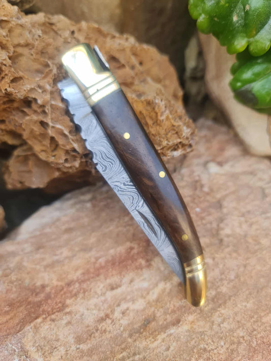 Handmade 22cm Laguiole Classique with Damascus Steel - Rosewood & Brass