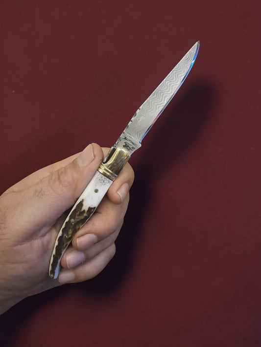 F086 - Laguiole La Guêpe - Stainless Damascus & Horn
