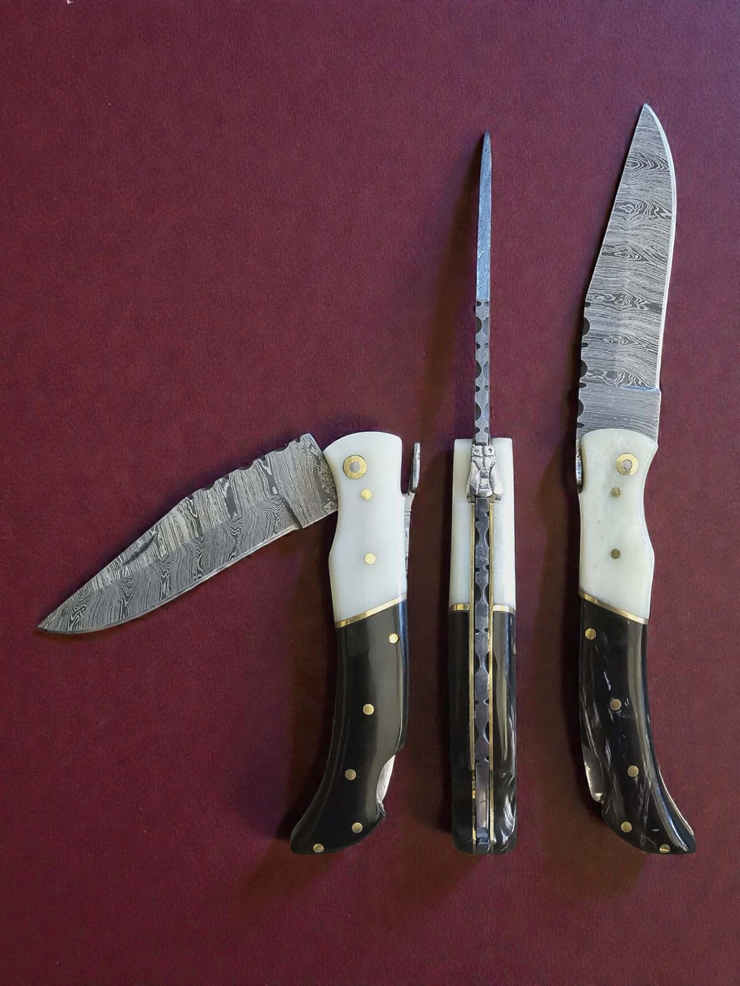 F041 - Χειροποίητο Laguiole Élite από Δαμασκηνό ατσάλι - Κόκκαλο καμήλας & κέρατο βούβαλου