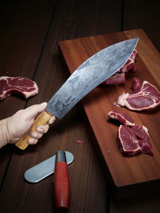 K108 Handmade Cyprus Traditional Ppala - Carbon Steel & Olive wood