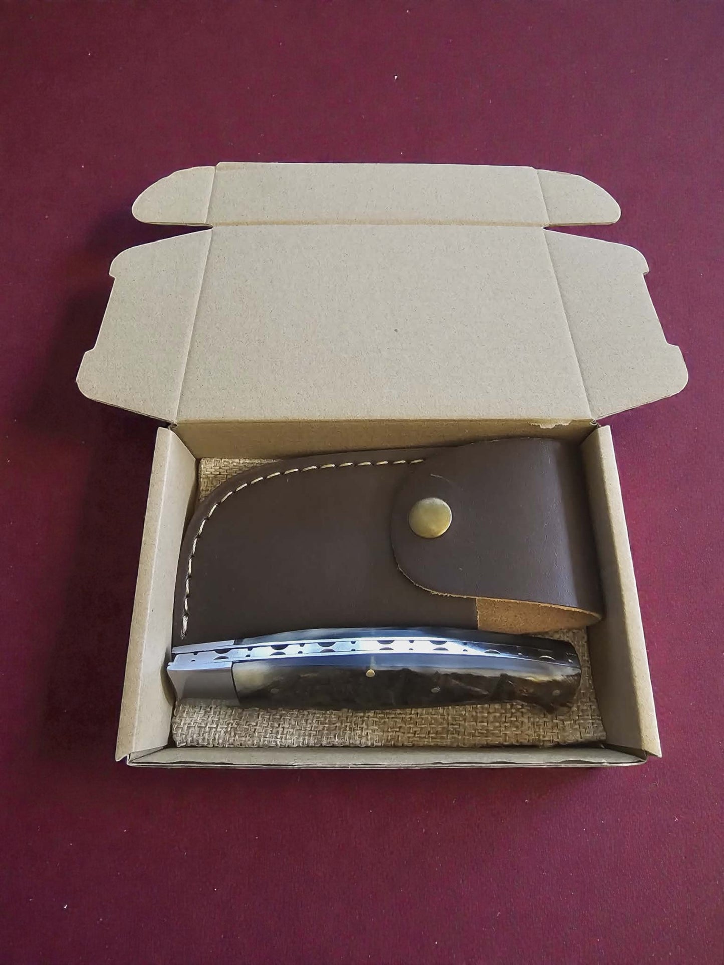 F029 - Χειροποίητο Resolza Pattadese από Δαμασκηνό Ατσάλι & Κέρατο κριαριού