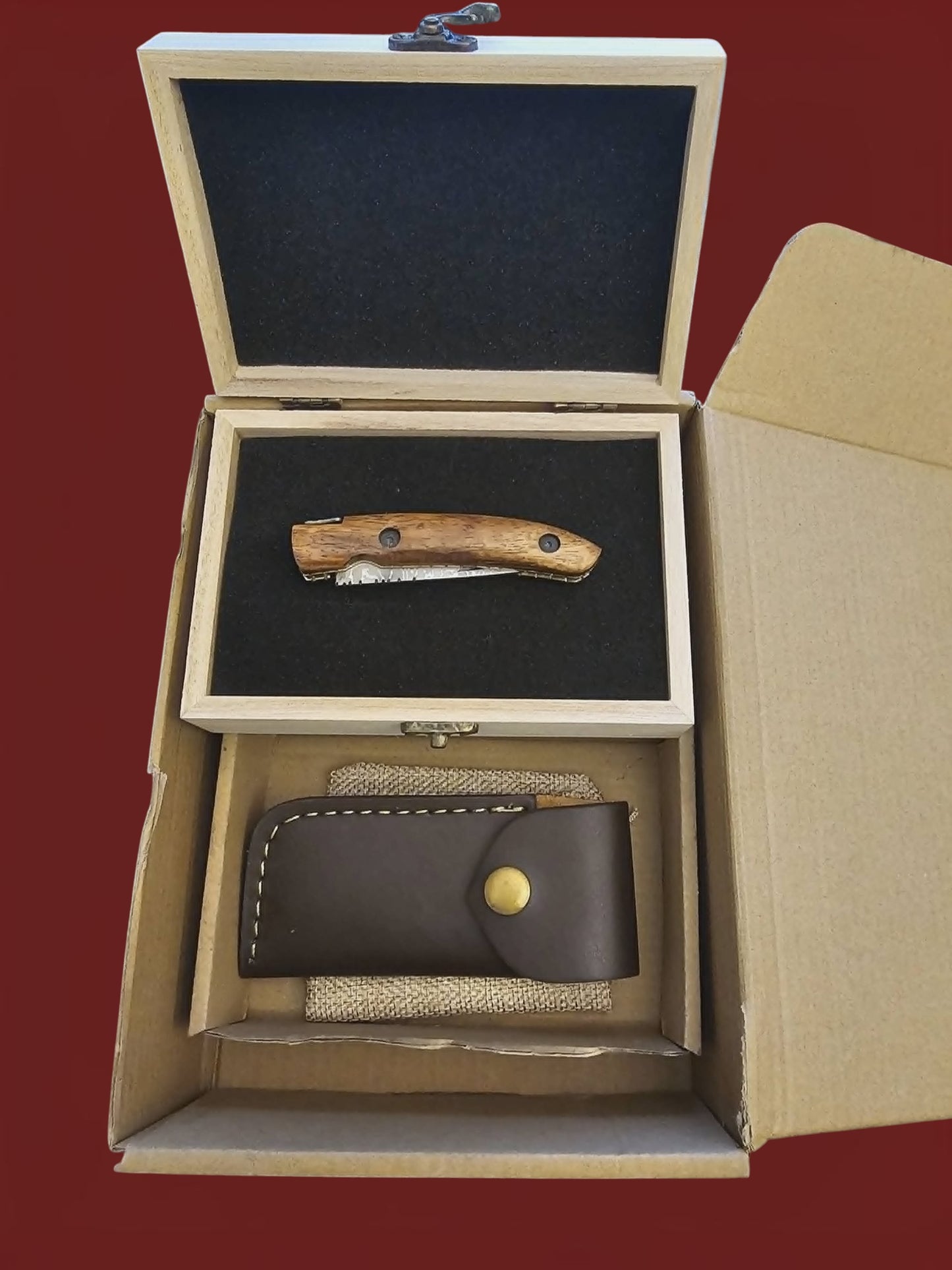 F088 Laguiole de Poche - Stainless Damascus & Wood