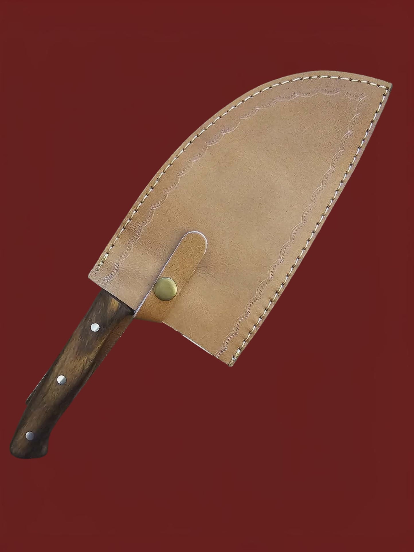 K013 - Cleaver - Carbon Steel & Wood