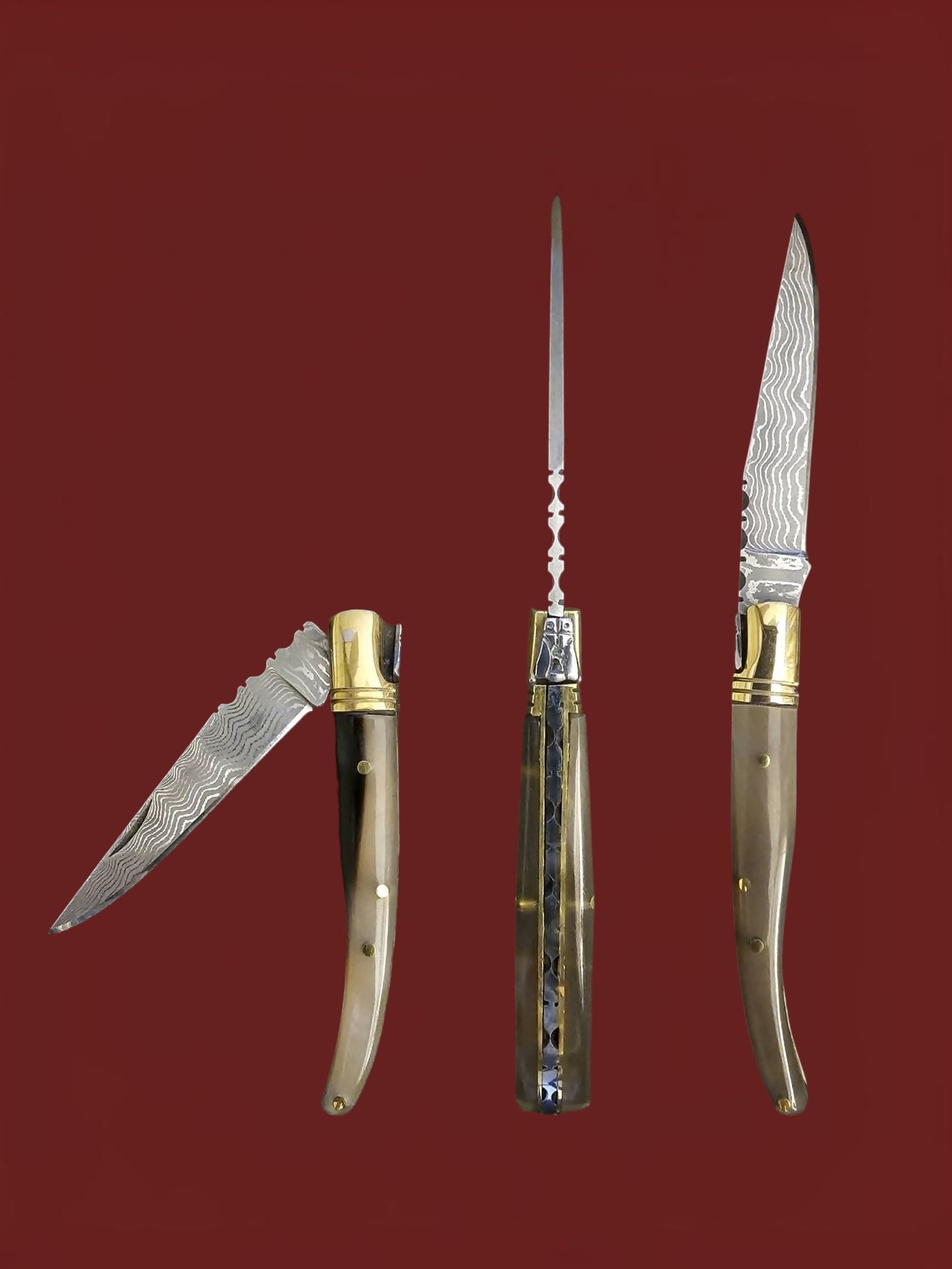 F082 Laguiole Petit - Stainless Damascus & Horn
