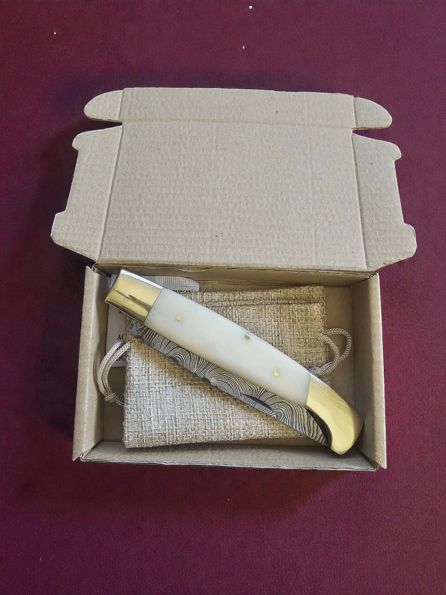 F027 - Χειροποίητο Resolza Pattadese από Δαμασκηνό Ατσάλι & Κόκκαλο καμήλας