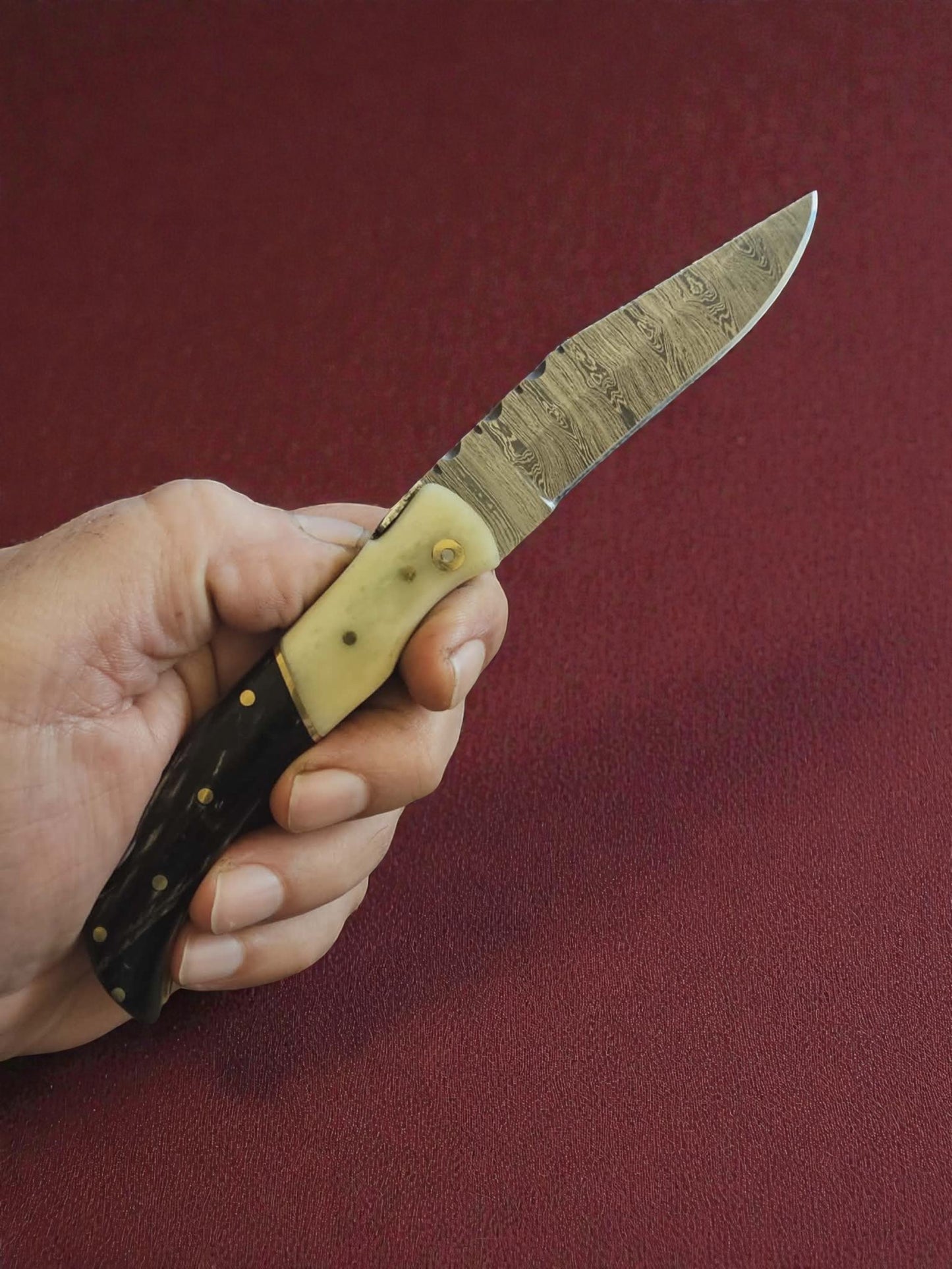 F041 - Χειροποίητο Laguiole Élite από Δαμασκηνό ατσάλι - Κόκκαλο καμήλας & κέρατο βούβαλου