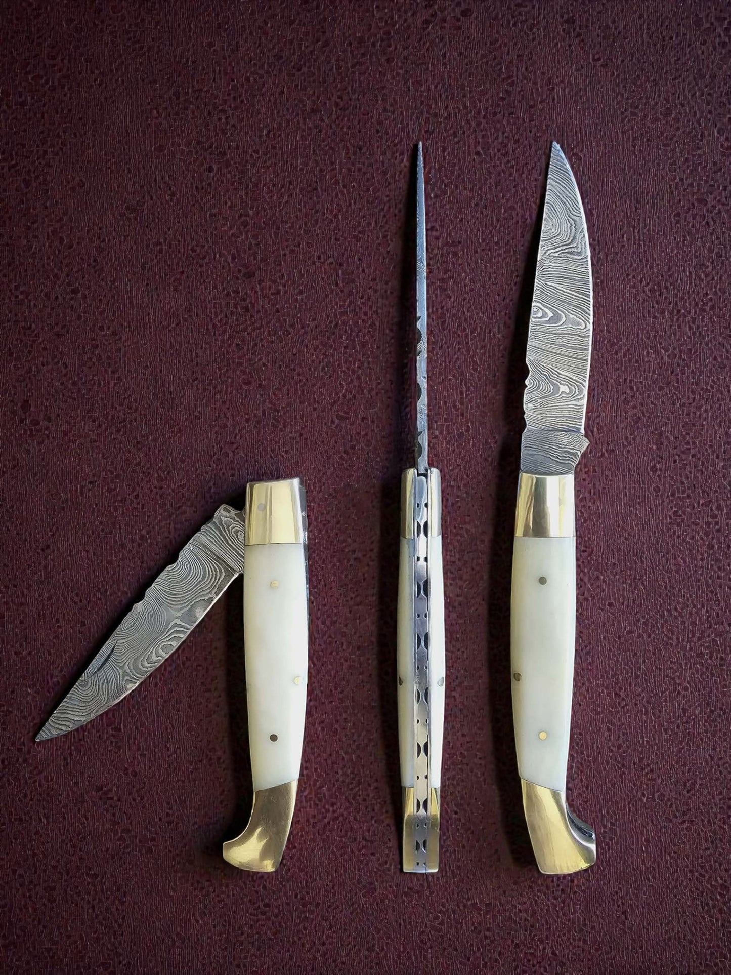 F027 - Χειροποίητο Resolza Pattadese από Δαμασκηνό Ατσάλι & Κόκκαλο καμήλας