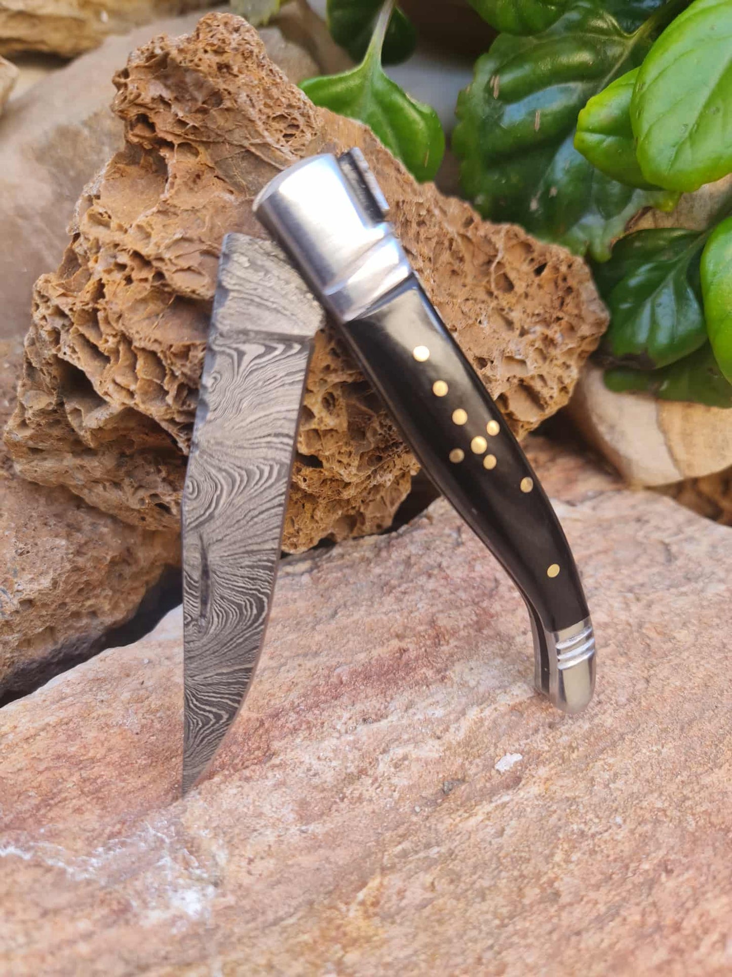 Handmade 22cm Laguiole Rustique with Damascus Steel - Stabilized Camel Bone with D2 Stainless Steel