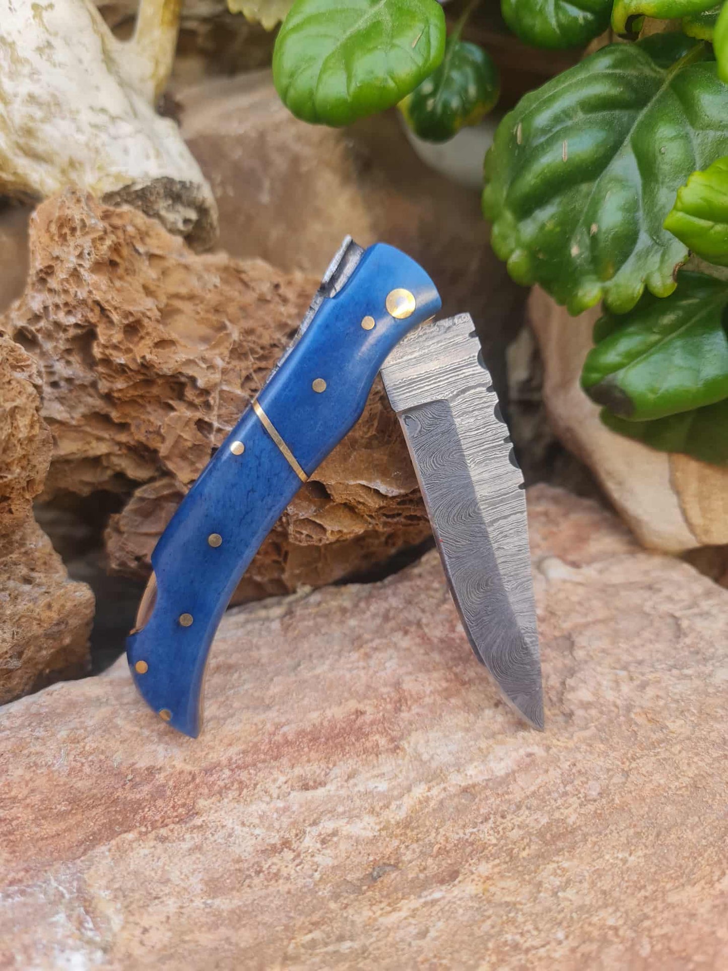 Handmade 19cm Laguiole Élite with Damascus Steel & Stabilized Camel Bone