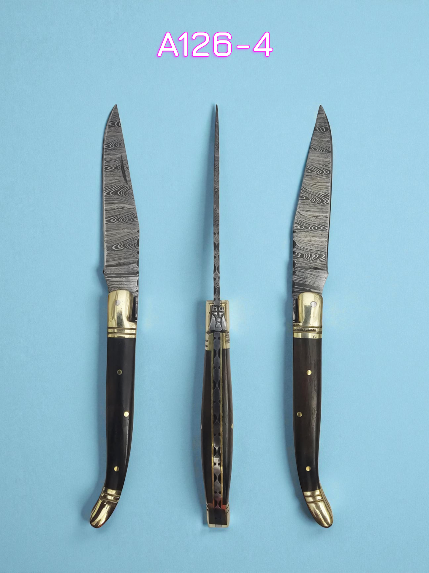 A126 Handmade Laguiole Classique - Damascus Steel & Rosewood