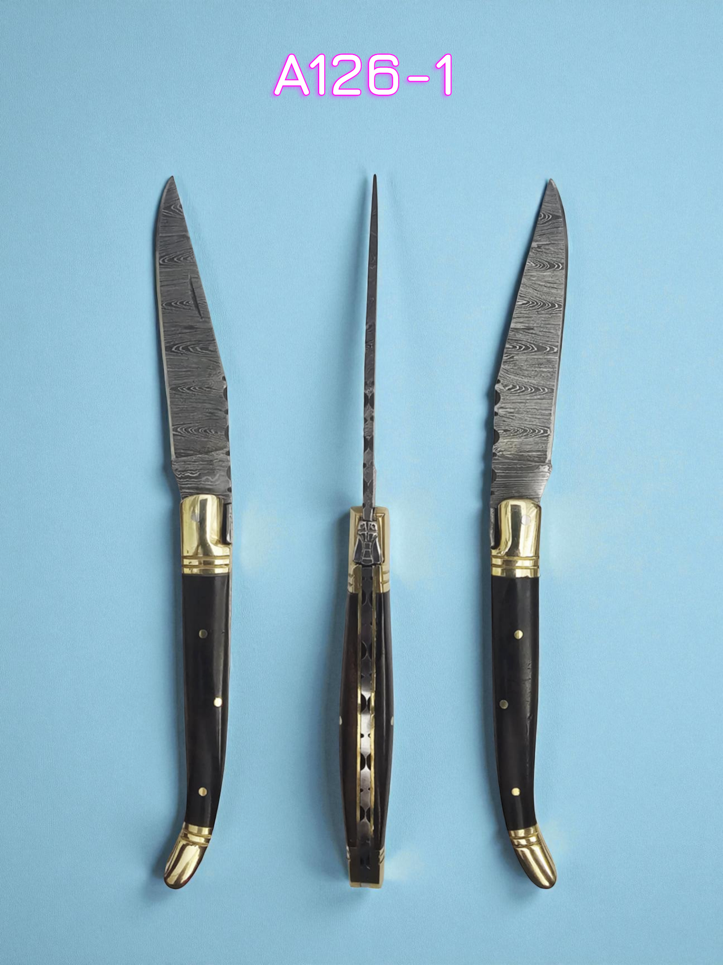 A126 Handmade Laguiole Classique - Damascus Steel & Rosewood