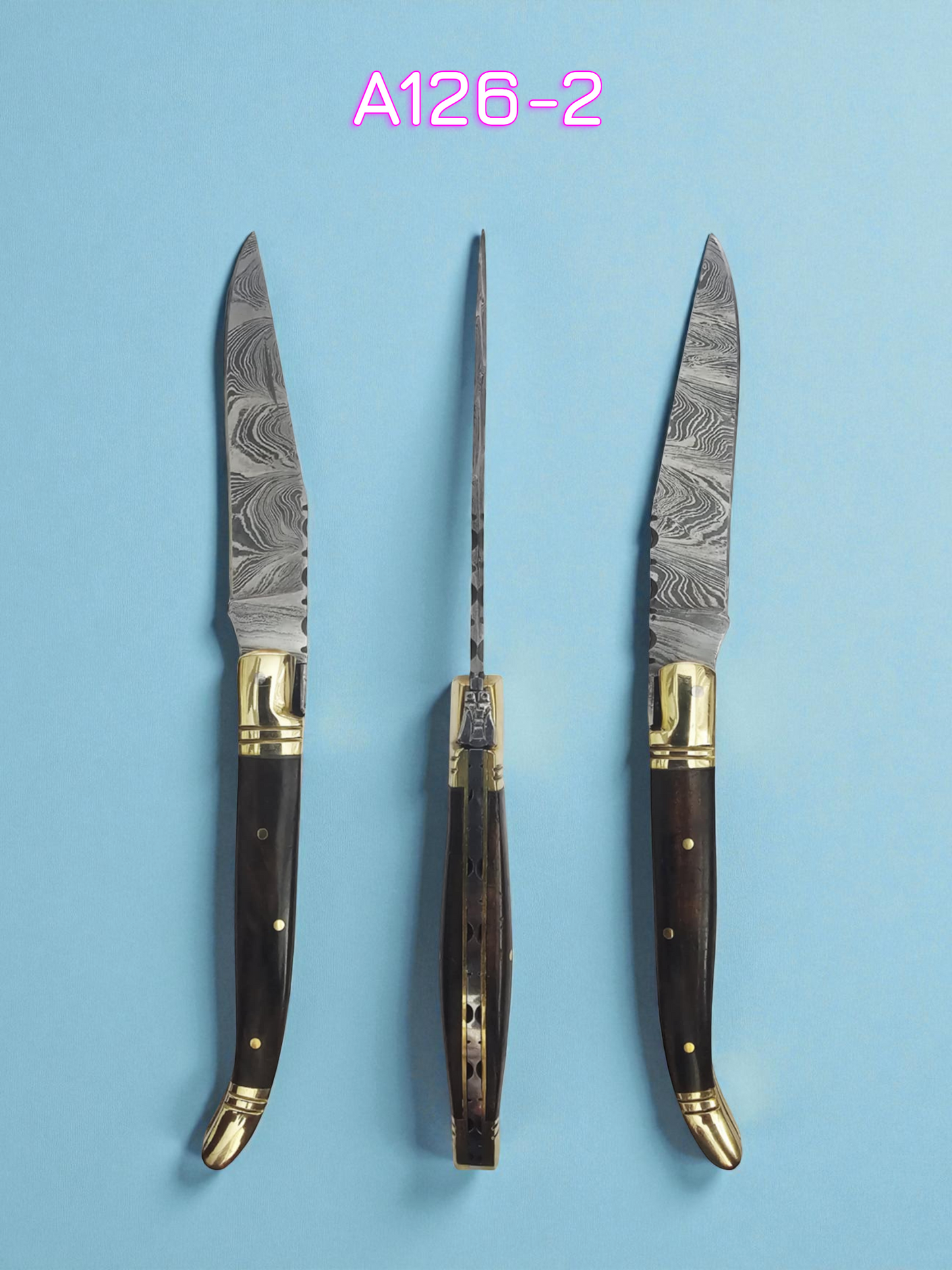 A126 Handmade Laguiole Classique - Damascus Steel & Rosewood