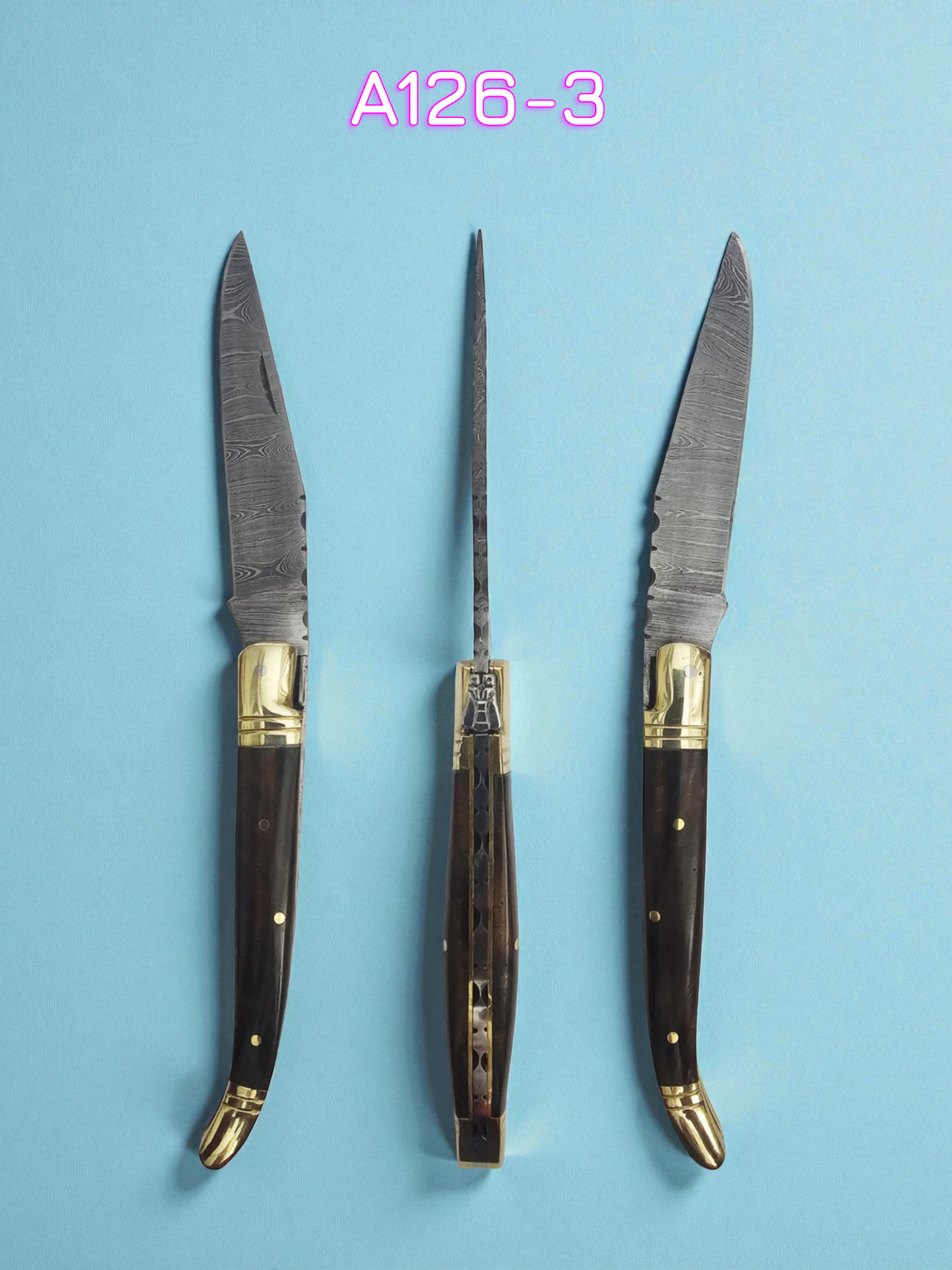 A126 Handmade Laguiole Classique - Damascus Steel & Rosewood