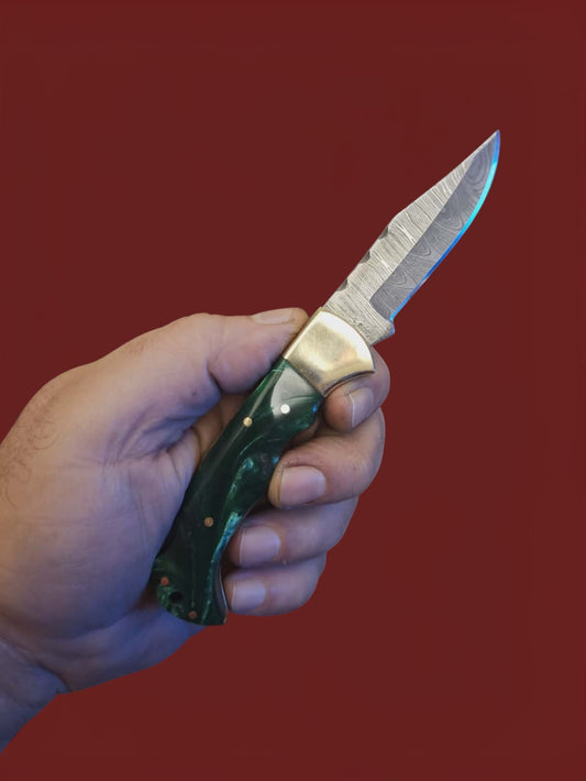 F096 Tsiakkoui - Damascus Steel & Resin