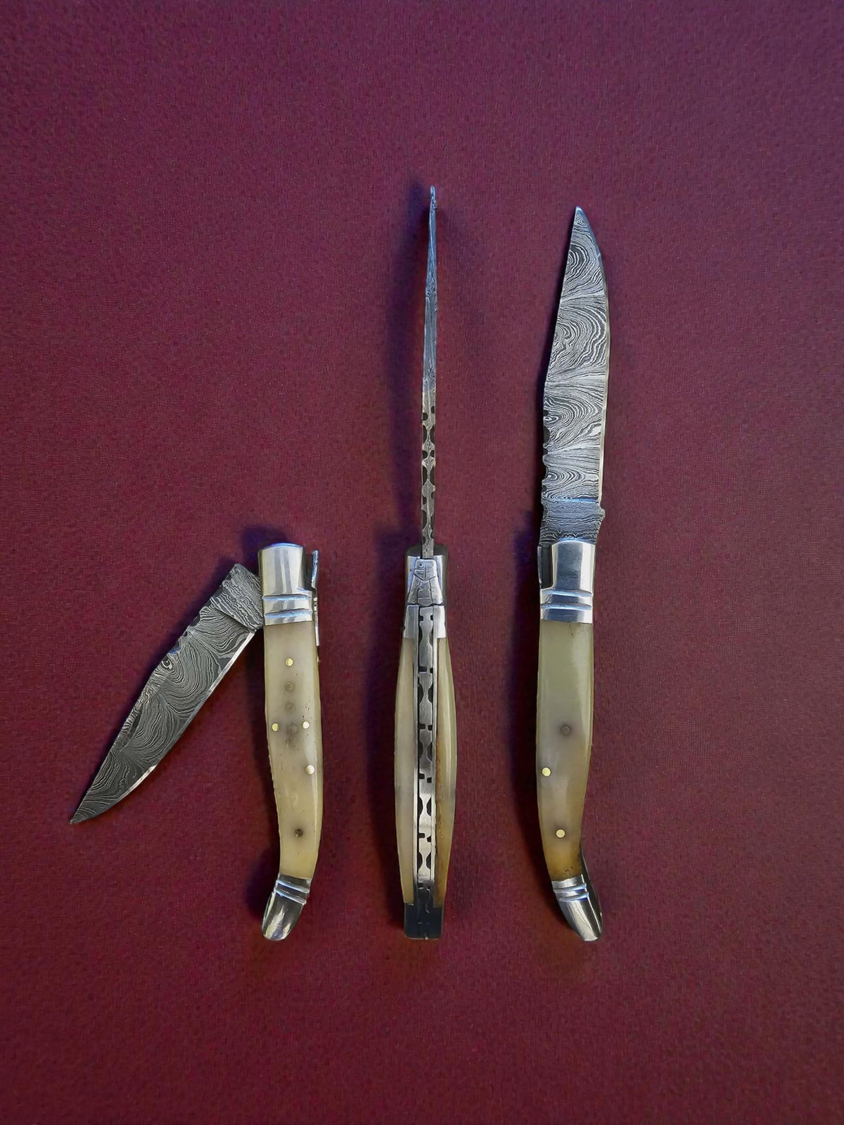 F020 - Laguiole Rustique - Damascus Steel & Bone
