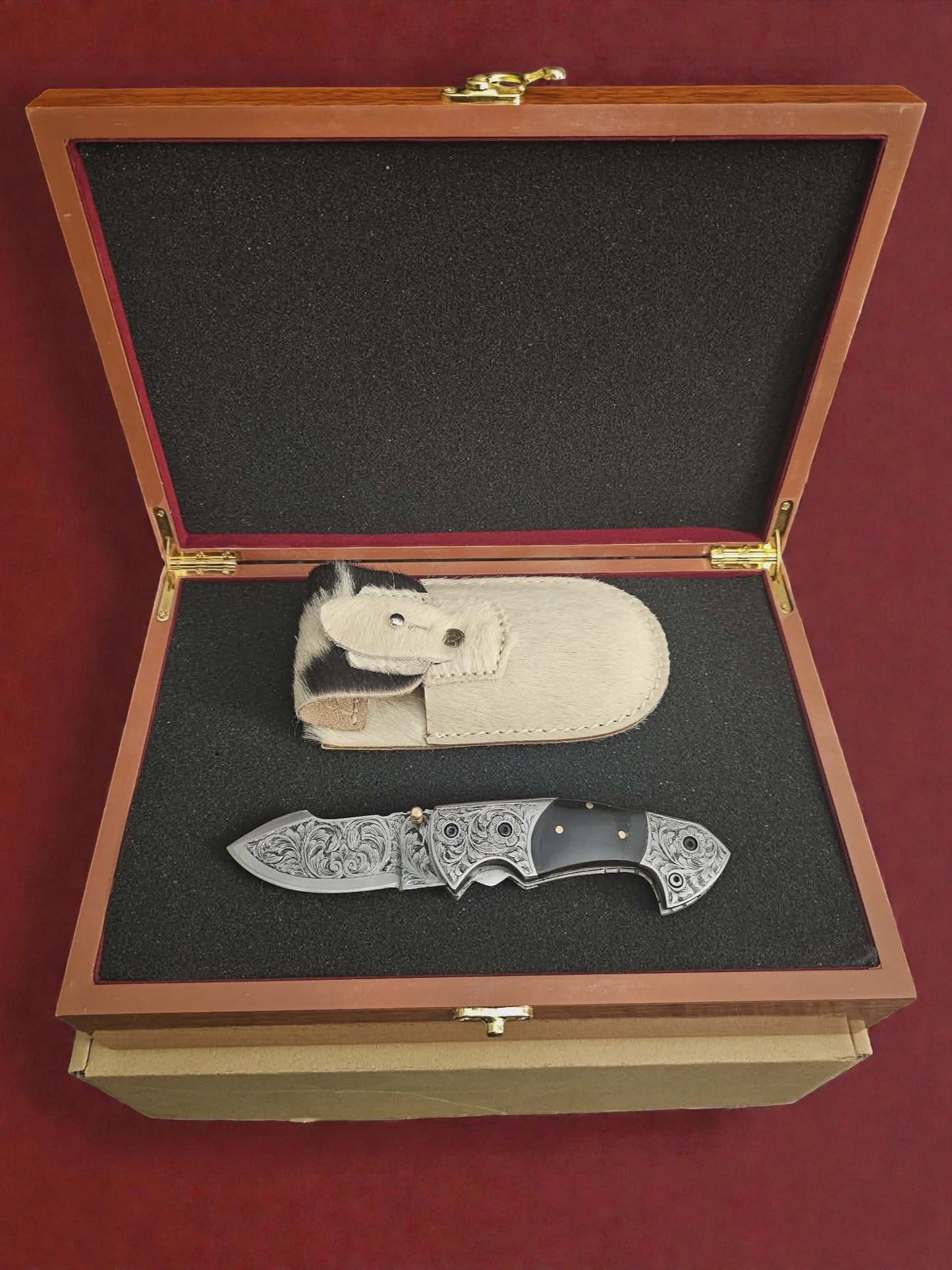 F065 - Χειροποίητο Exclusive EDC από Χειροποίητα χαραγμένο ανοξείδωτο ατσάλι & κέρατο βούβαλου