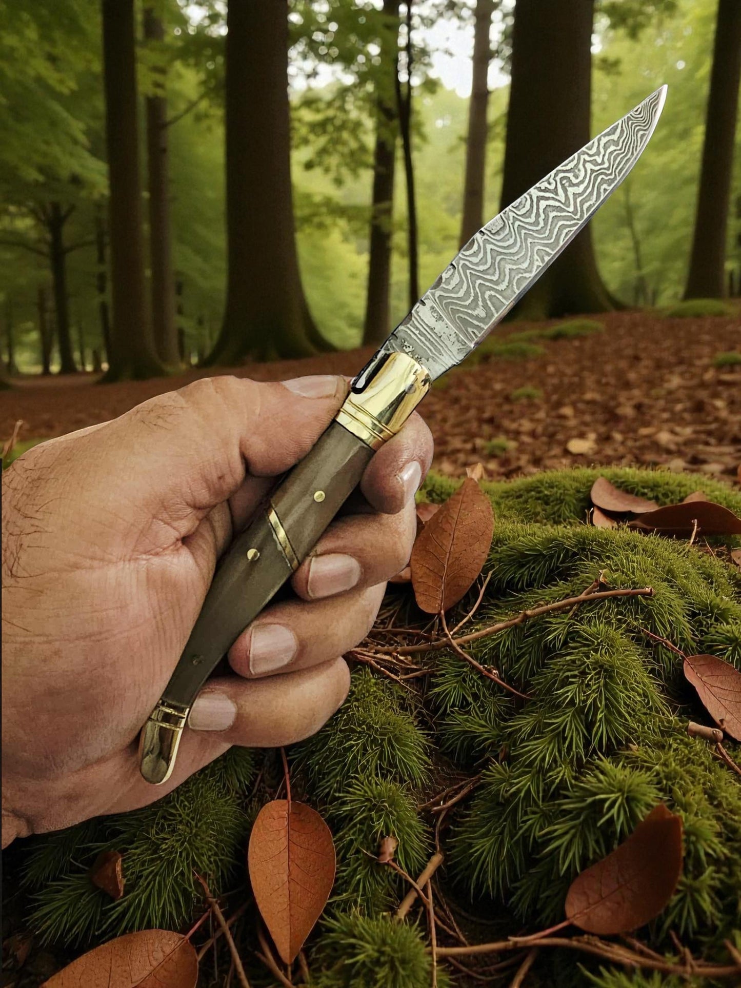 A159 Handmade Laguiole Classique - New-Gen Damascus Steel & African Buffalo Horn