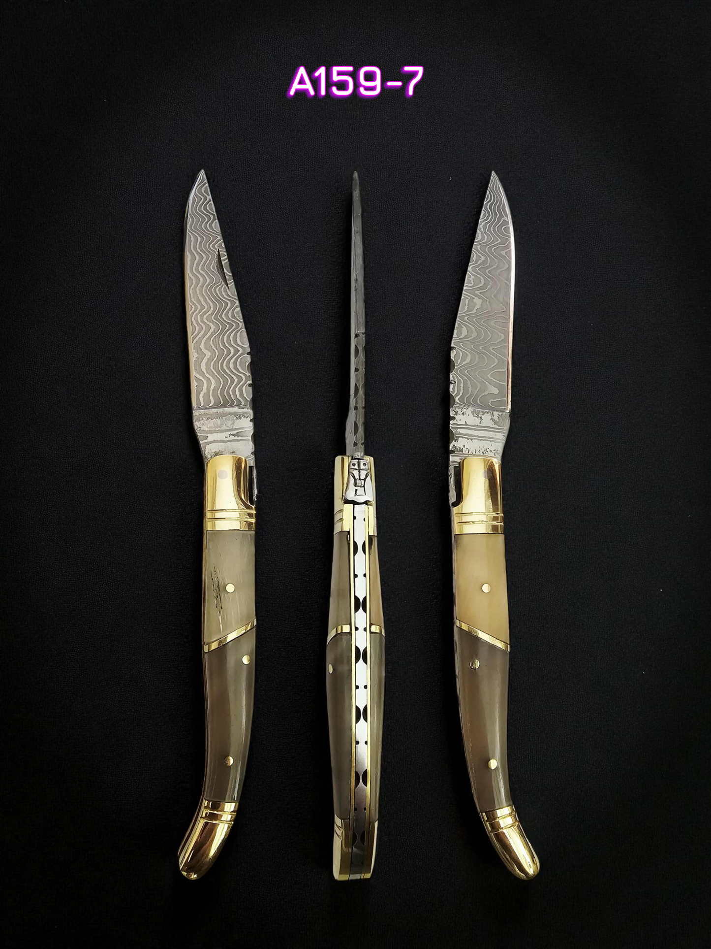 A159 Handmade Laguiole Classique - New-Gen Damascus Steel & African Buffalo Horn