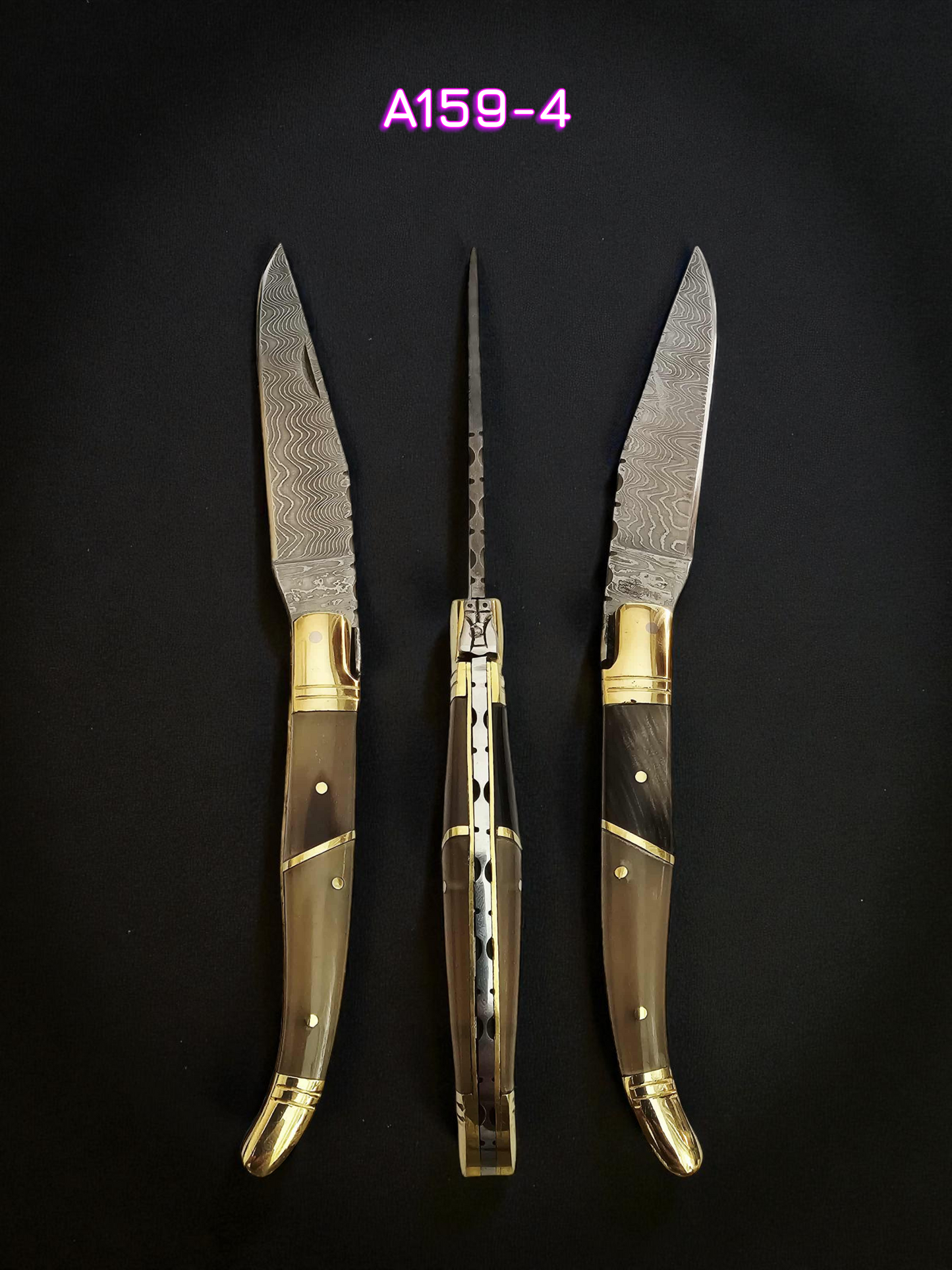 A159 Handmade Laguiole Classique - New-Gen Damascus Steel & African Buffalo Horn