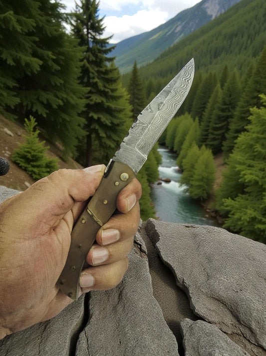 A164 Handmade Laguiole Élite - New-Gen Damascus Steel & African Buffalo Horn